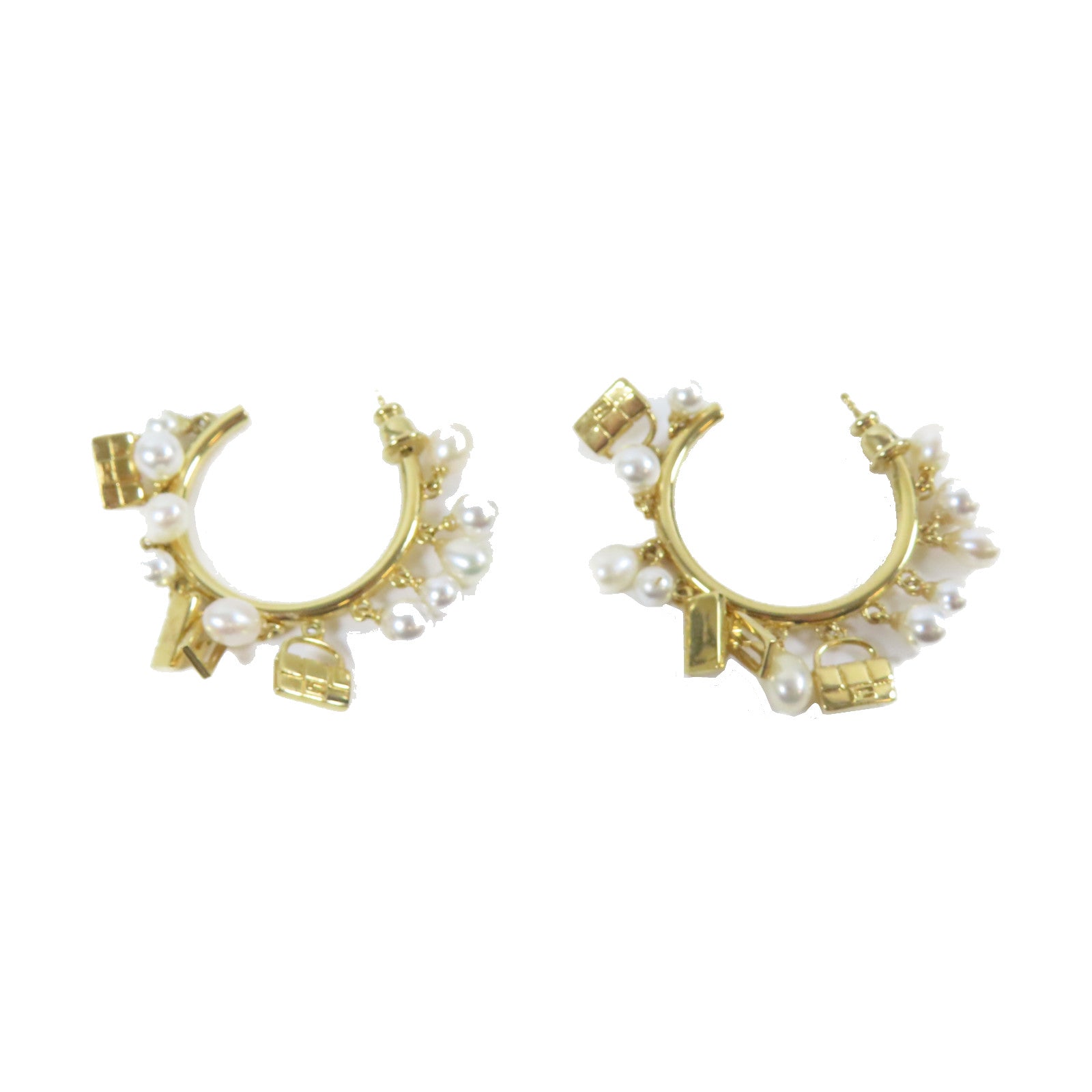 FENDI 金屬/仿珍珠Earrings耳環金色