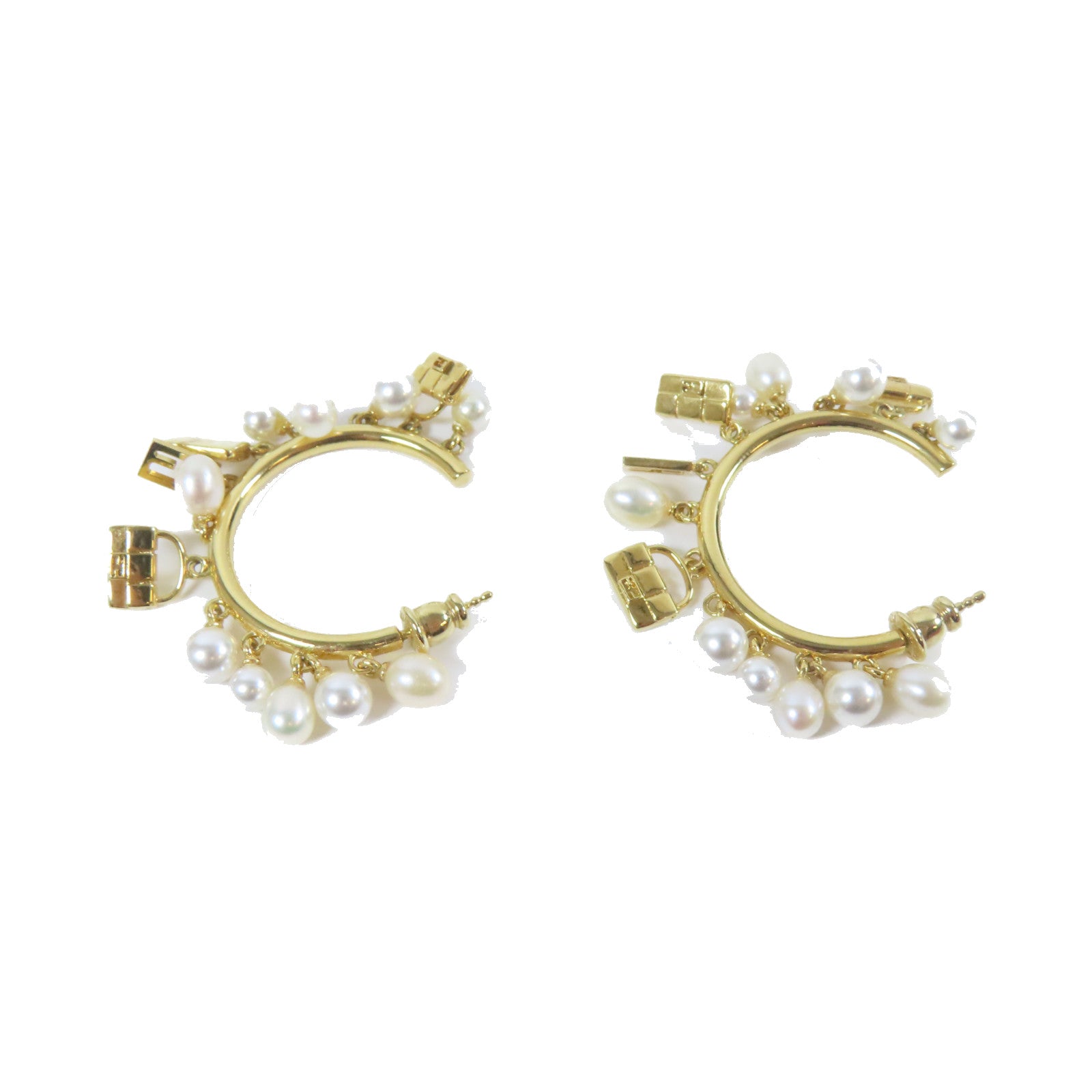 FENDI 金屬/仿珍珠Earrings耳環金色