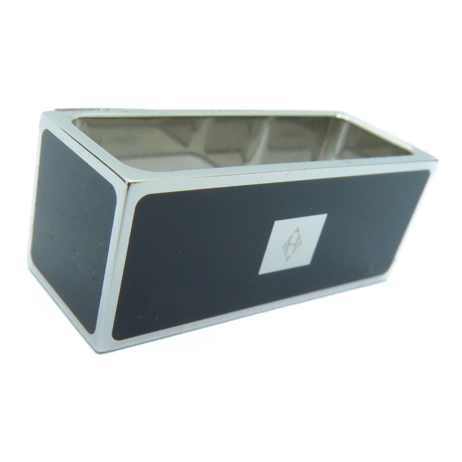 HERMES [Sharp Discount] Metal Sacarf Ring Black/Silver
