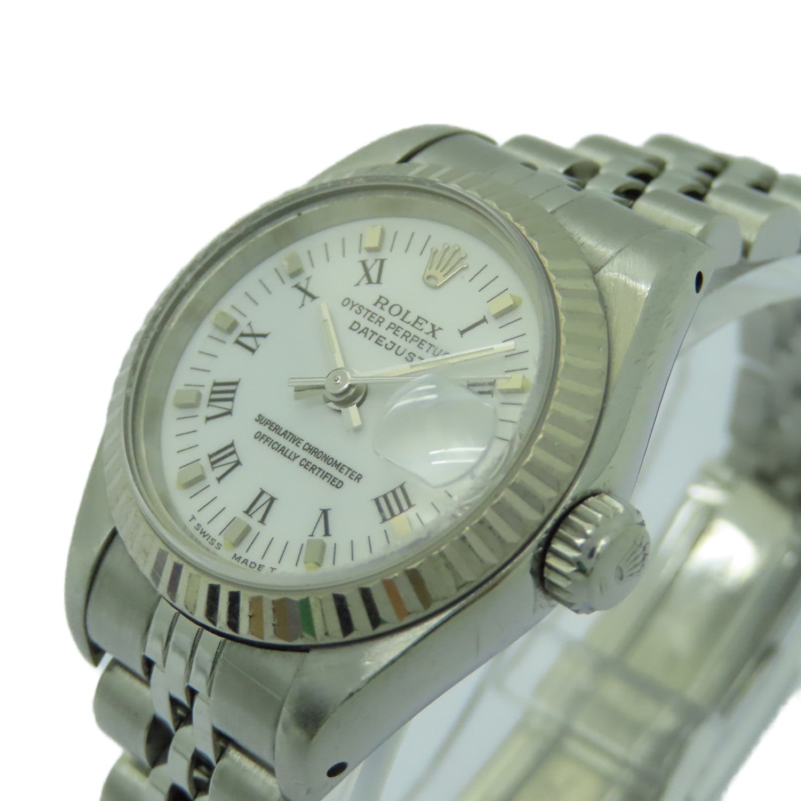 ROLEX Datejust 18K白金/不鏽鋼手錶自動機芯白色