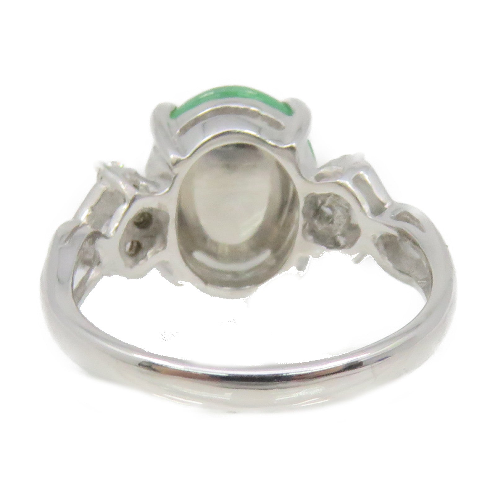 JEWELRY 18K White Gold/Jade Ring Jade Ring US#5.5