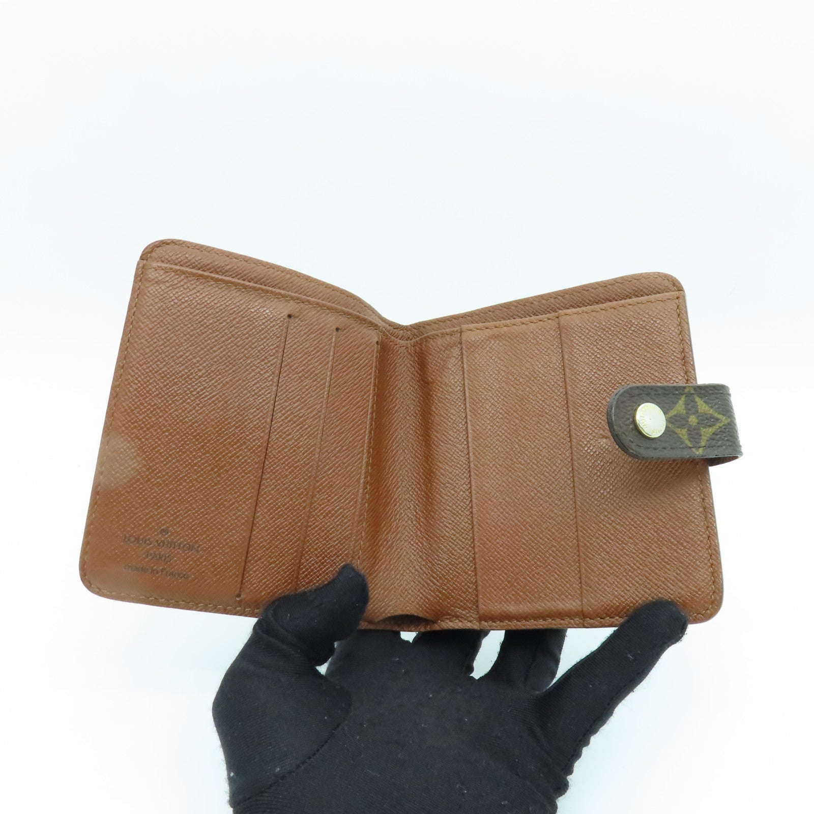 LOUIS VUITTON Monogram Wallet Gold Buckle Wallet Brown