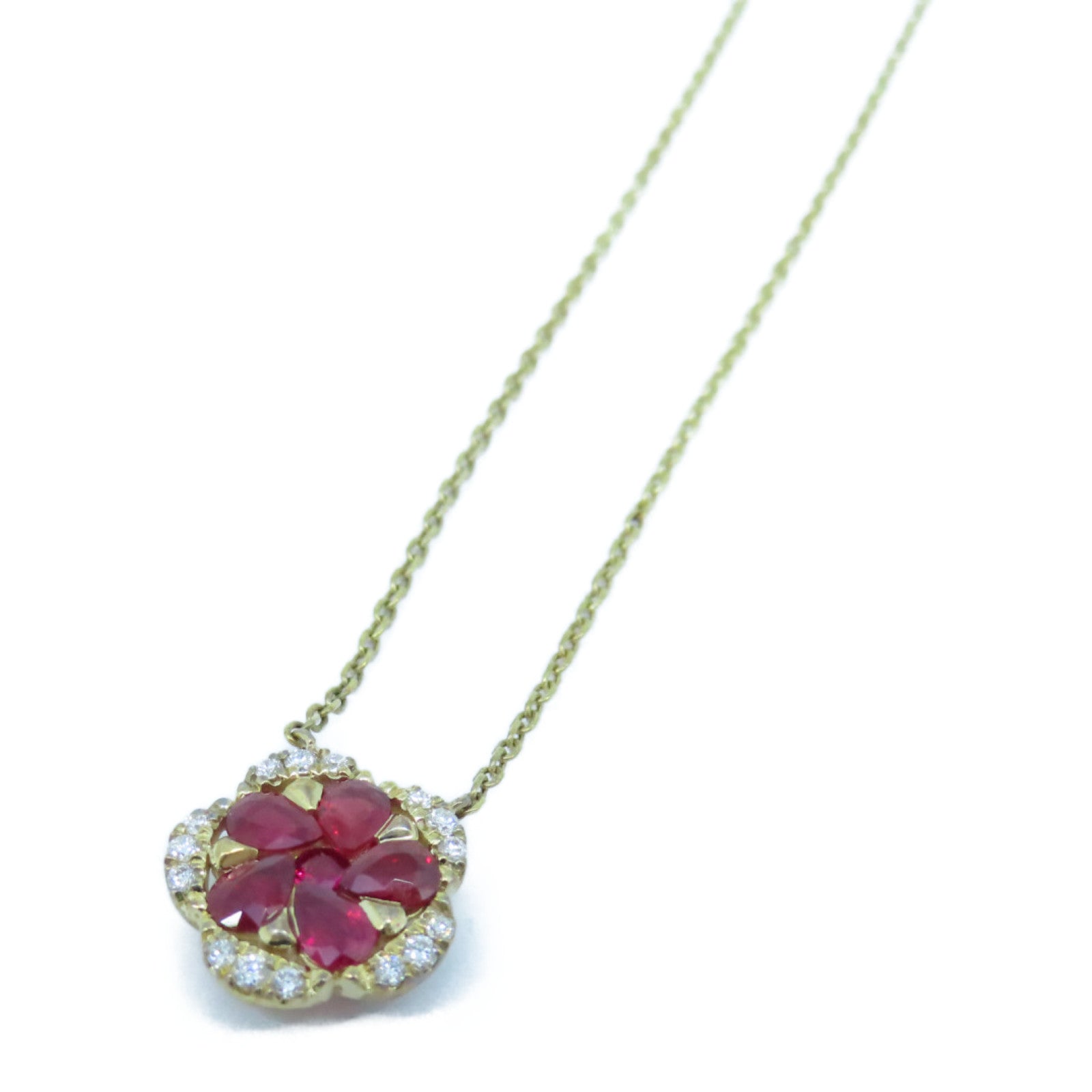 JEWELRY 【激減優惠】K14黃金Ruby Necklace 1.00ct紅寶石/0.15ct鑽石項鍊