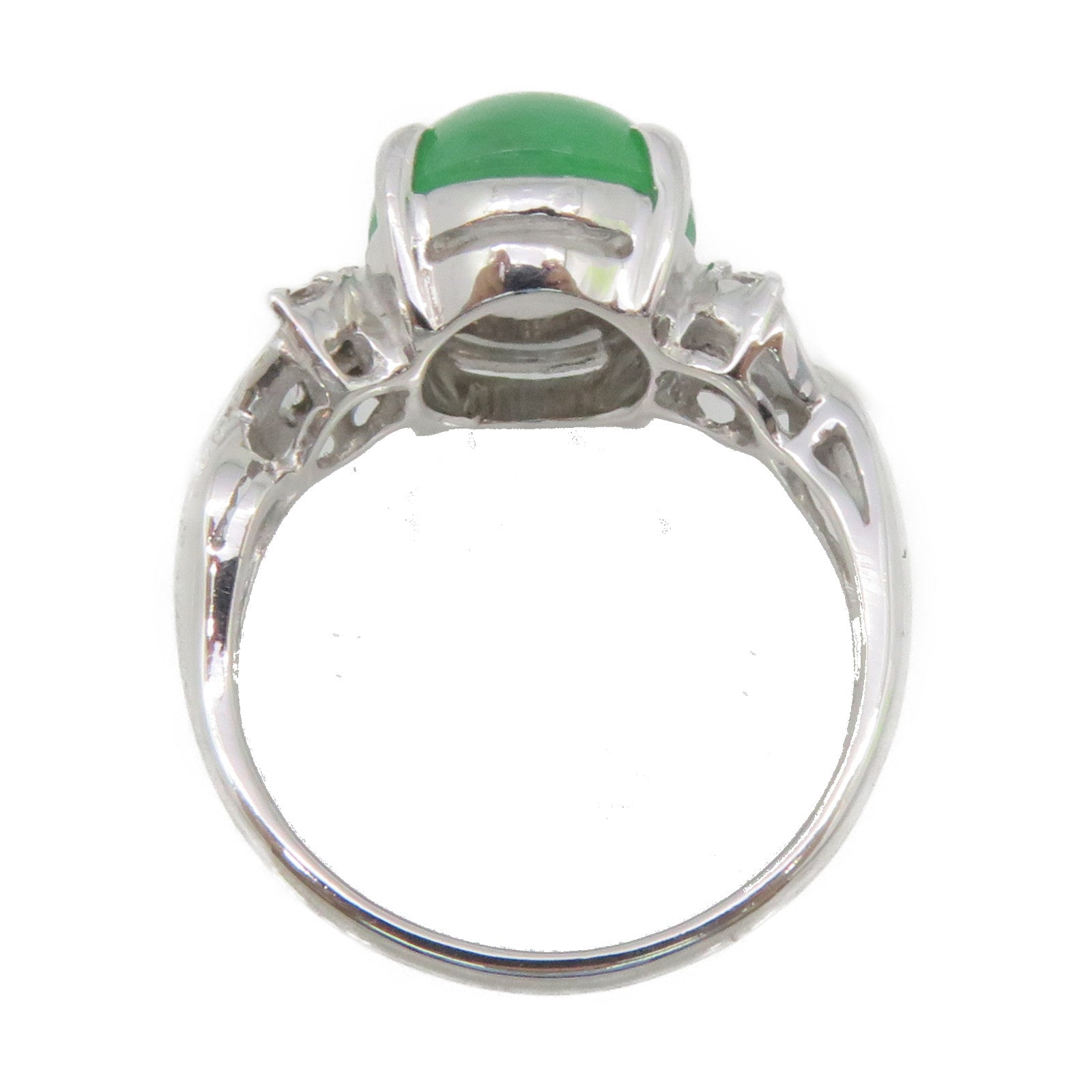 JEWELRY 18K White Gold/Jade Ring Jade Ring US#5.5