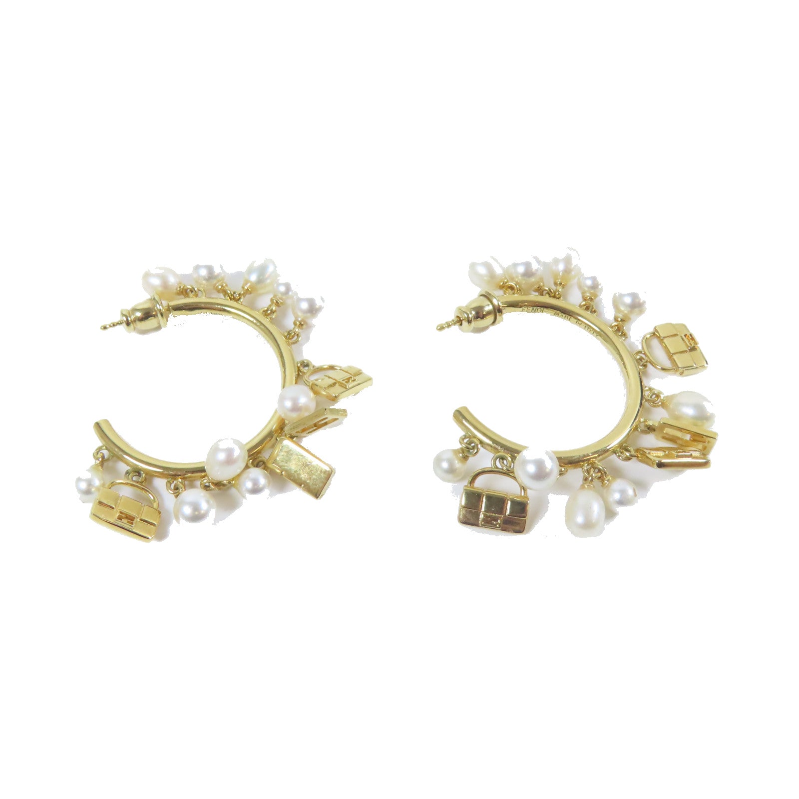 FENDI 金屬/仿珍珠Earrings耳環金色