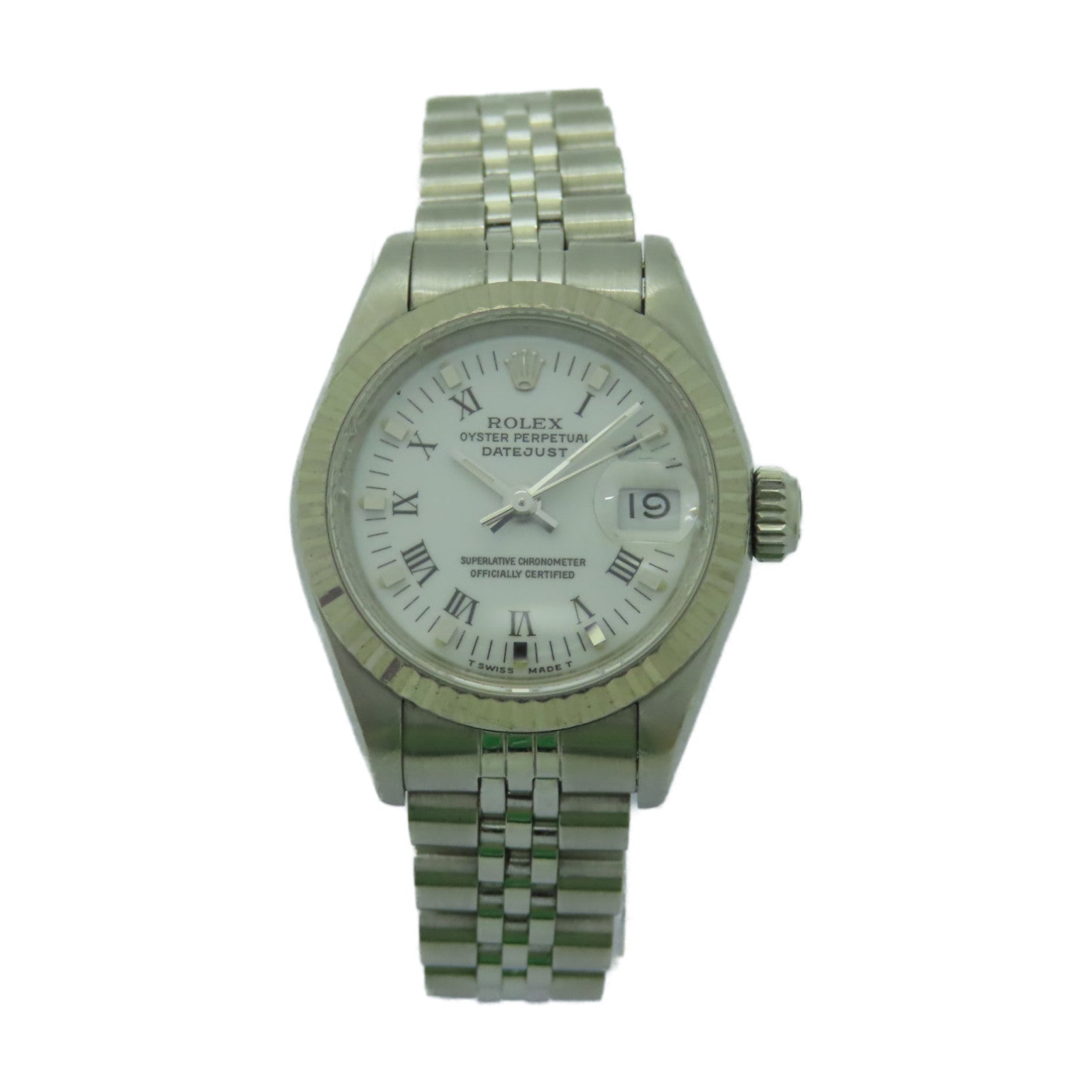 ROLEX Datejust 18K白金/不鏽鋼手錶自動機芯白色