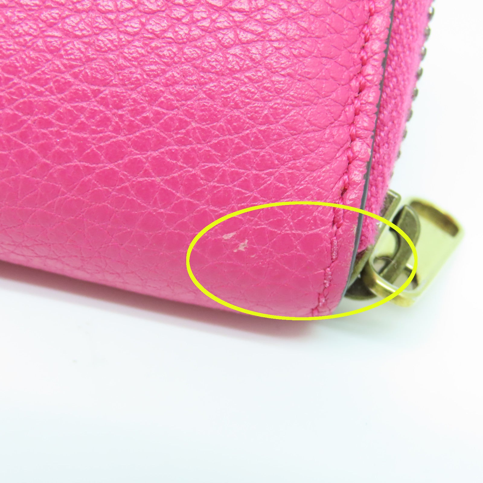 GUCCI 牛皮皮革Small Wallet金扣錢包粉紅色