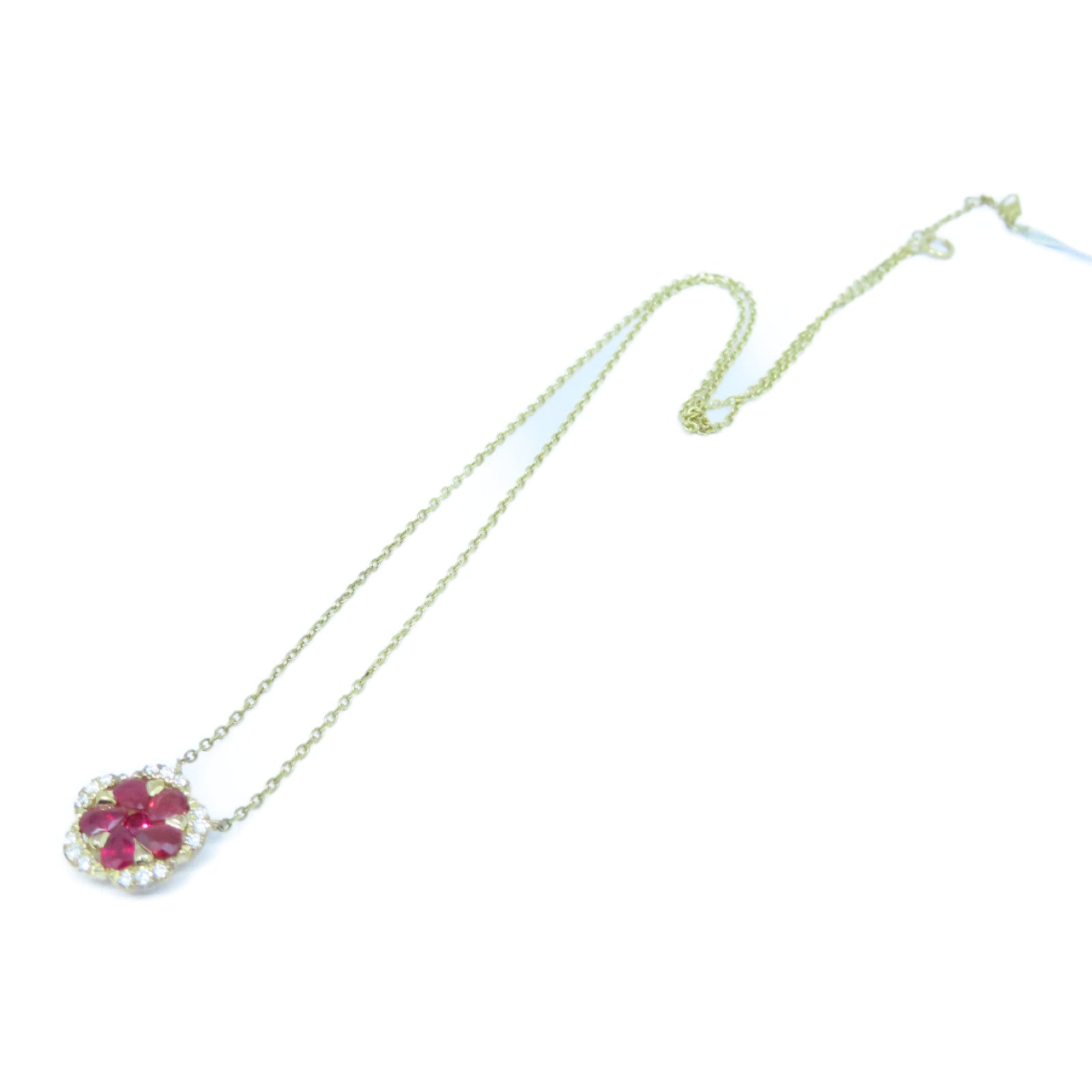 JEWELRY 【激減優惠】K14黃金Ruby Necklace 1.00ct紅寶石/0.15ct鑽石項鍊