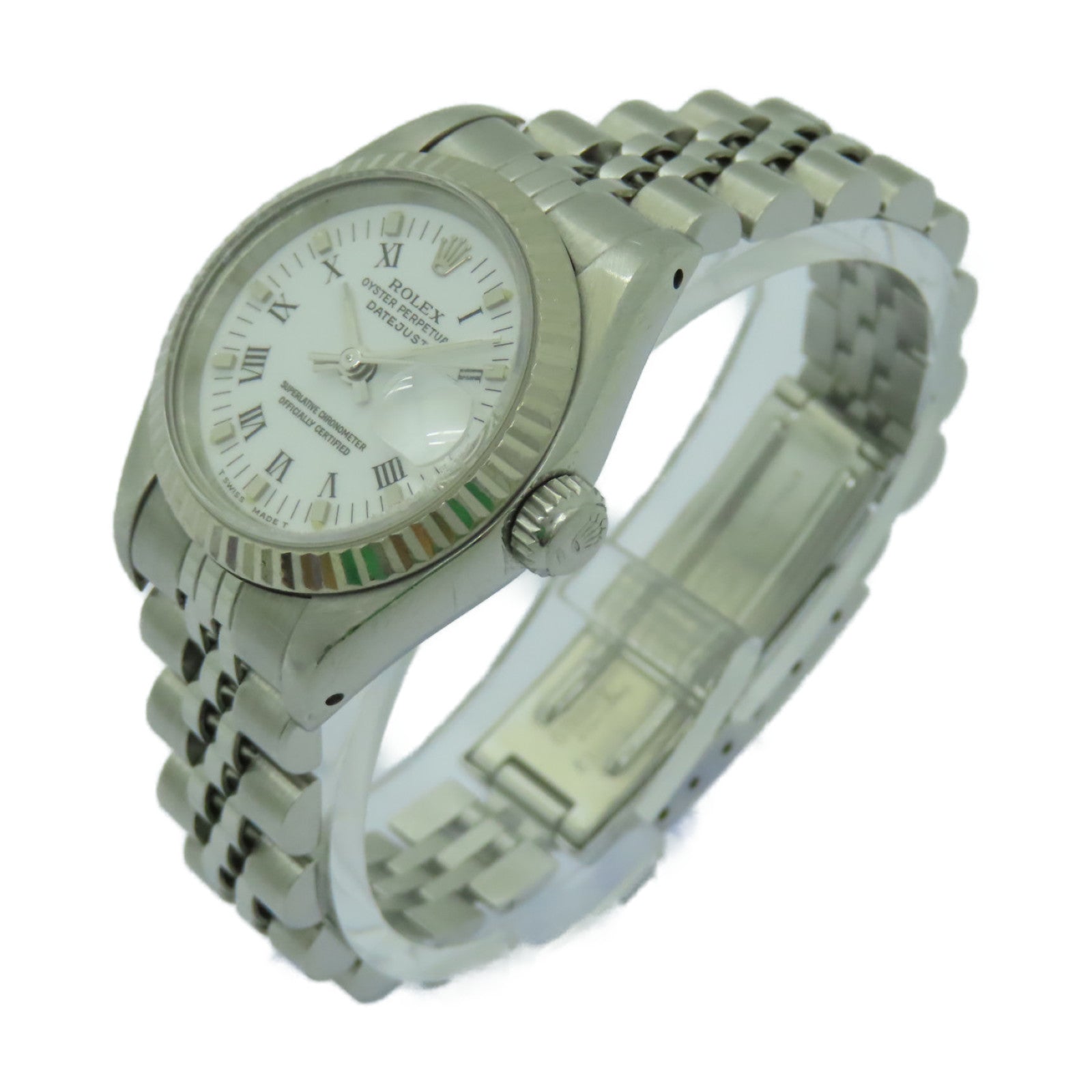 ROLEX Datejust 18K白金/不鏽鋼手錶自動機芯白色