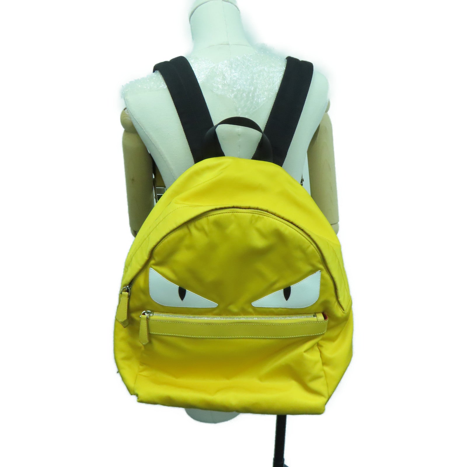 FENDI 尼龙Backpack银扣背包黄色