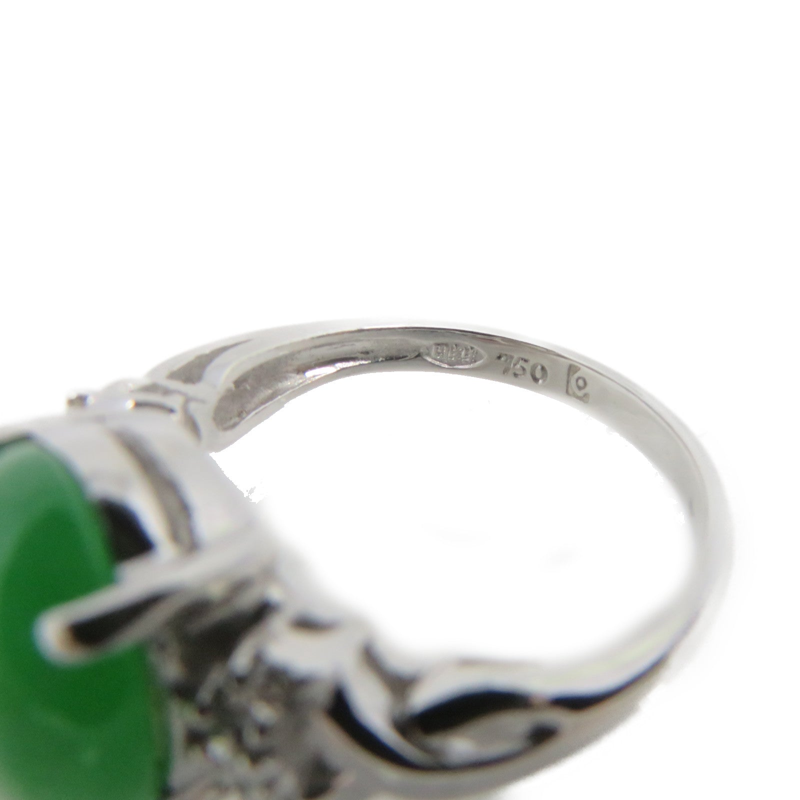 JEWELRY 18K White Gold/Jade Ring Jade Ring US#5.5