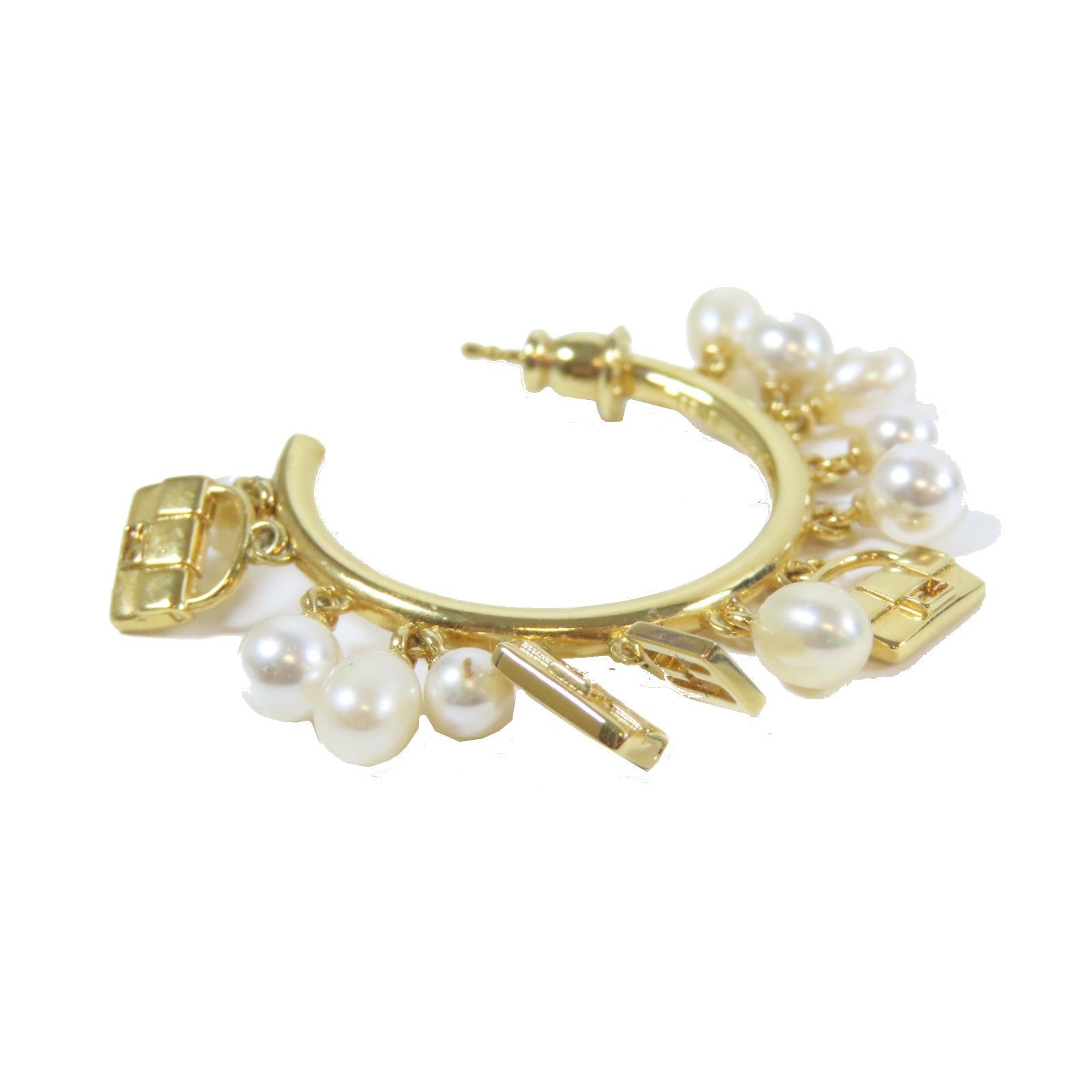 FENDI 金屬/仿珍珠Earrings耳環金色