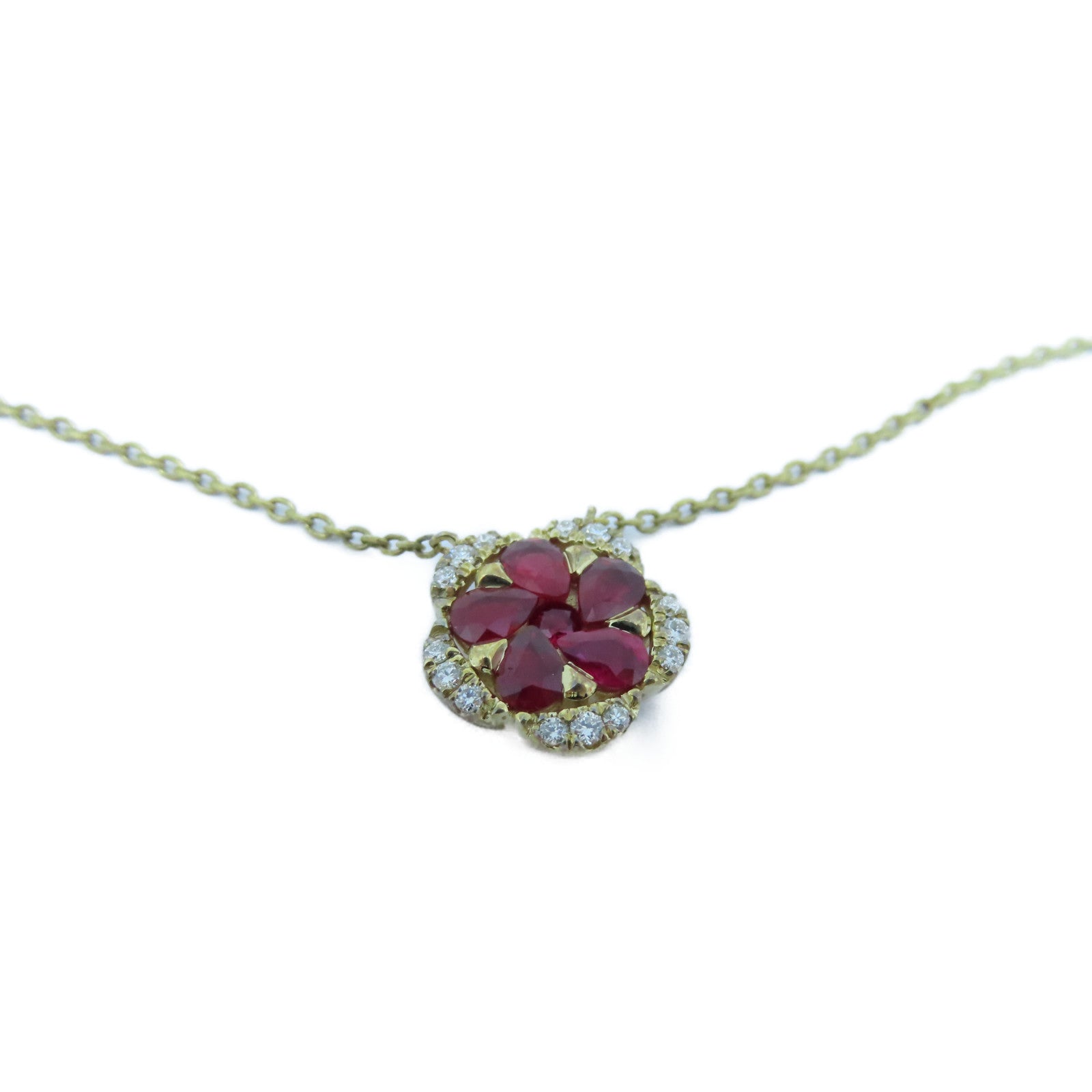 JEWELRY 【激減優惠】K14黃金Ruby Necklace 1.00ct紅寶石/0.15ct鑽石項鍊