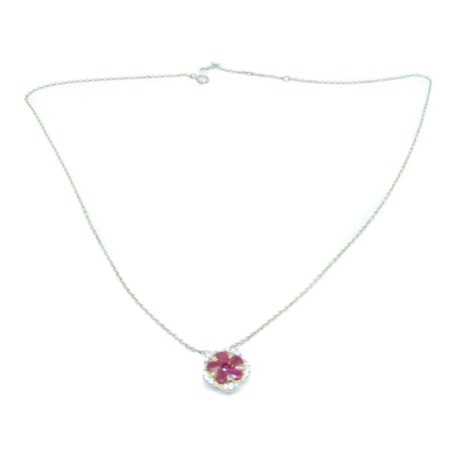 JEWELRY 【激減優惠】K14黃金Ruby Necklace 1.00ct紅寶石/0.15ct鑽石項鍊