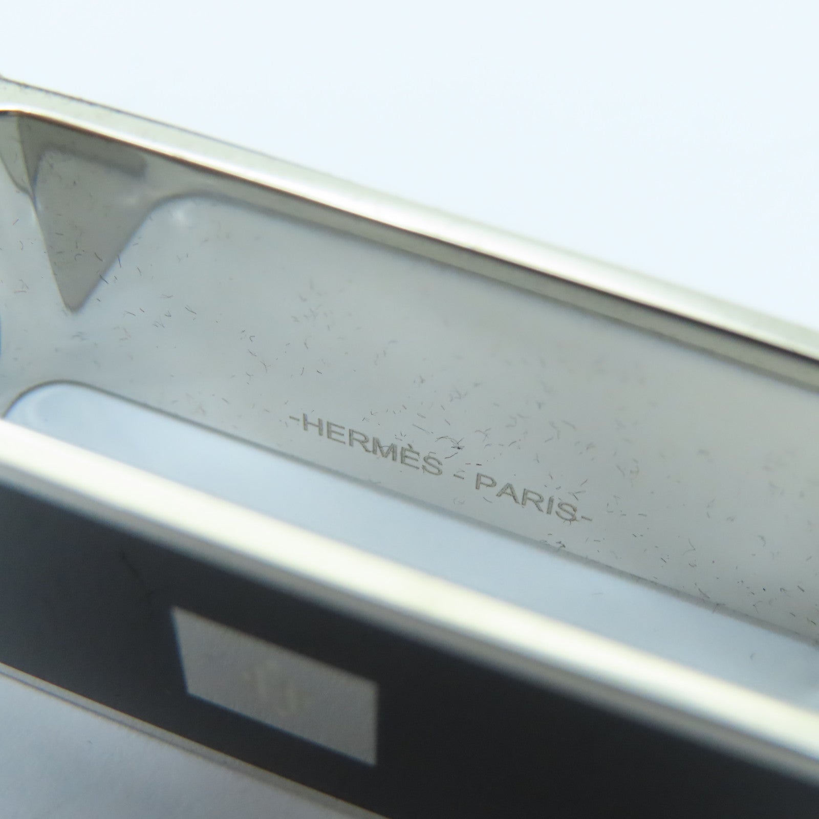 HERMES [Sharp Discount] Metal Sacarf Ring Black/Silver
