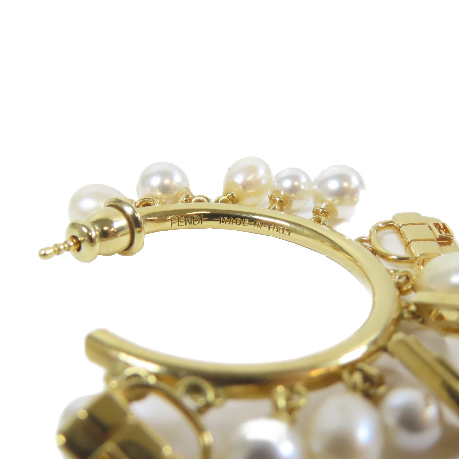 FENDI 金屬/仿珍珠Earrings耳環金色