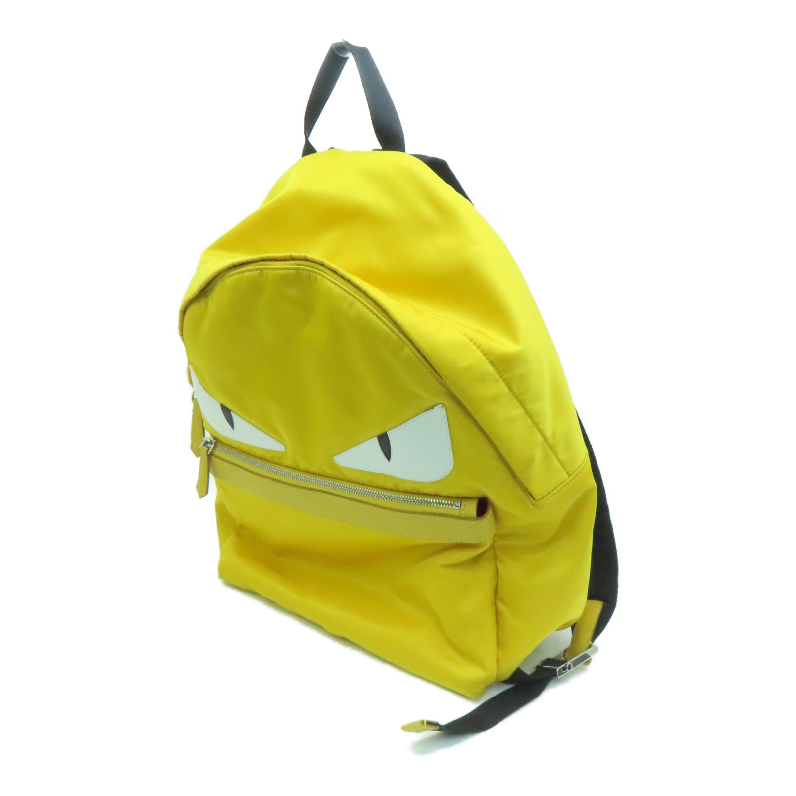 FENDI 尼龙Backpack银扣背包黄色