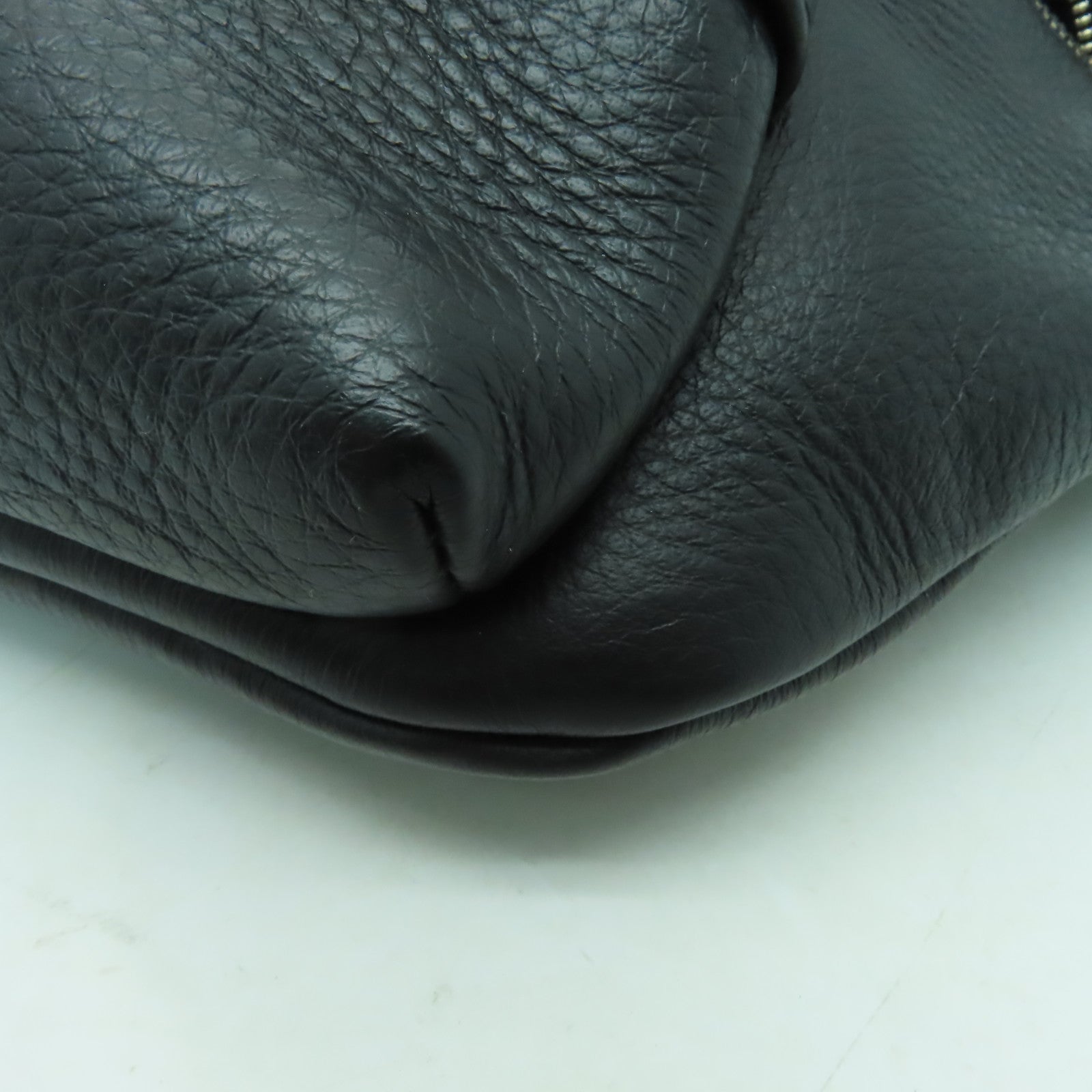 BALENCIAGA 牛皮皮革Waist Bag銀扣腰包黑色