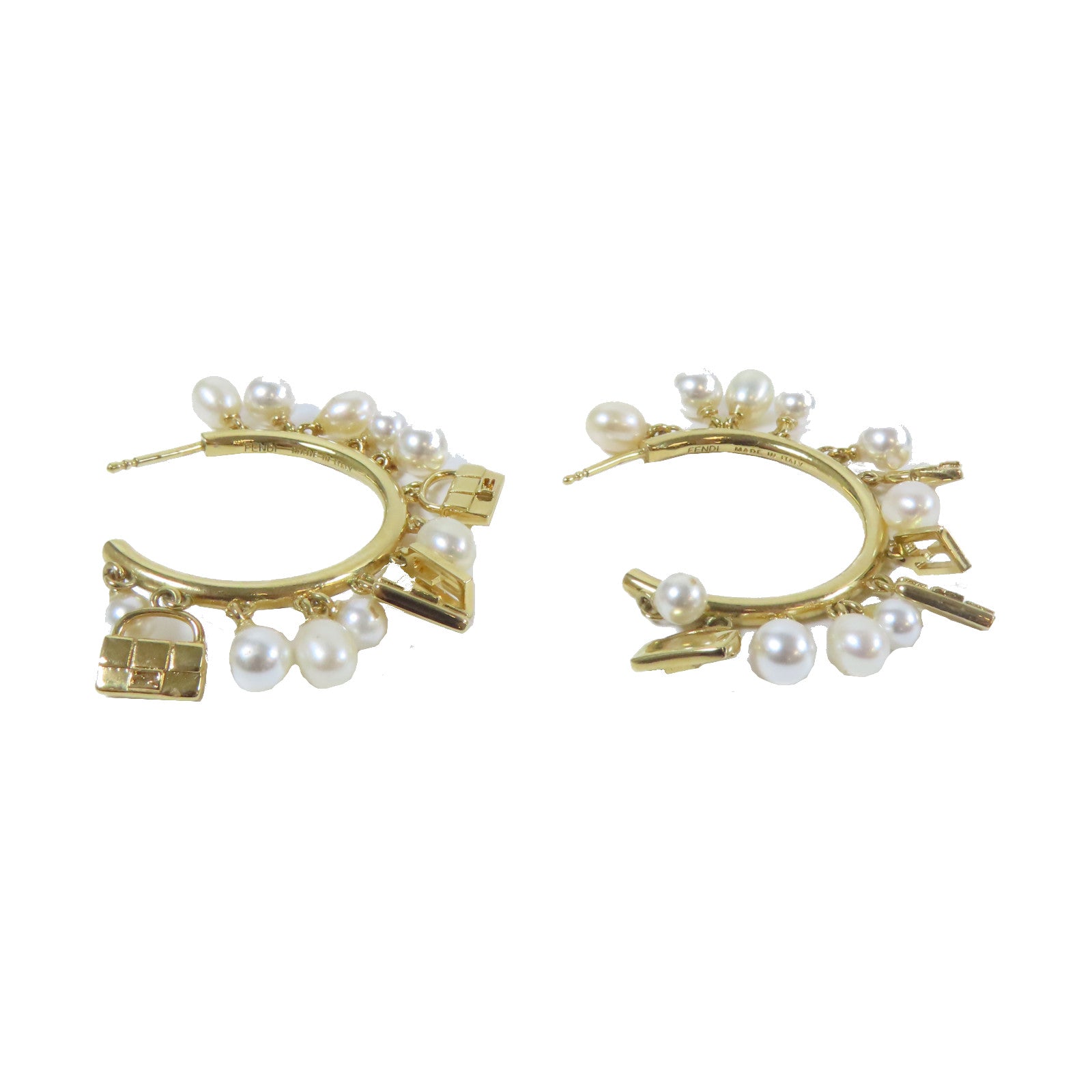 FENDI 金屬/仿珍珠Earrings耳環金色