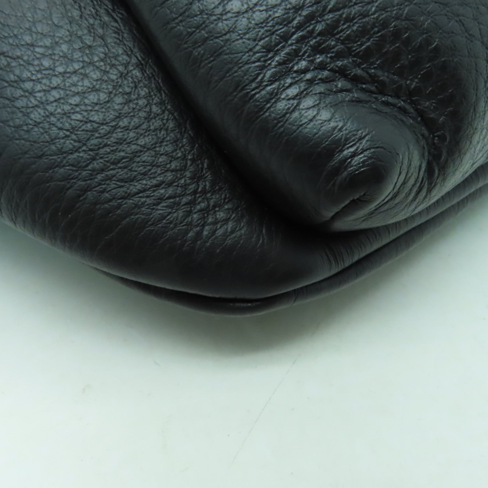 BALENCIAGA 牛皮皮革Waist Bag銀扣腰包黑色