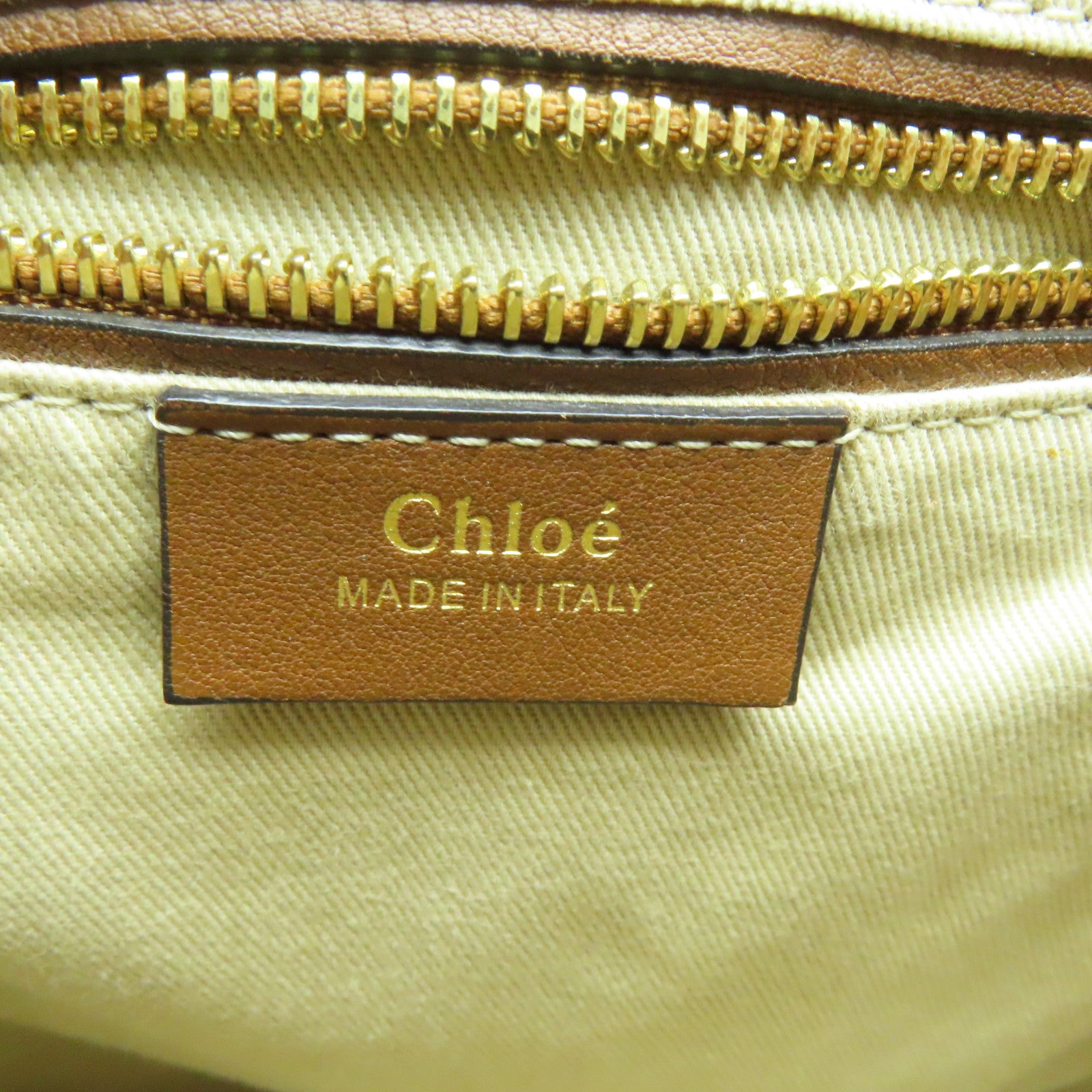 Chloe 麂皮皮革/牛皮皮革Rucksack金扣背包啡色