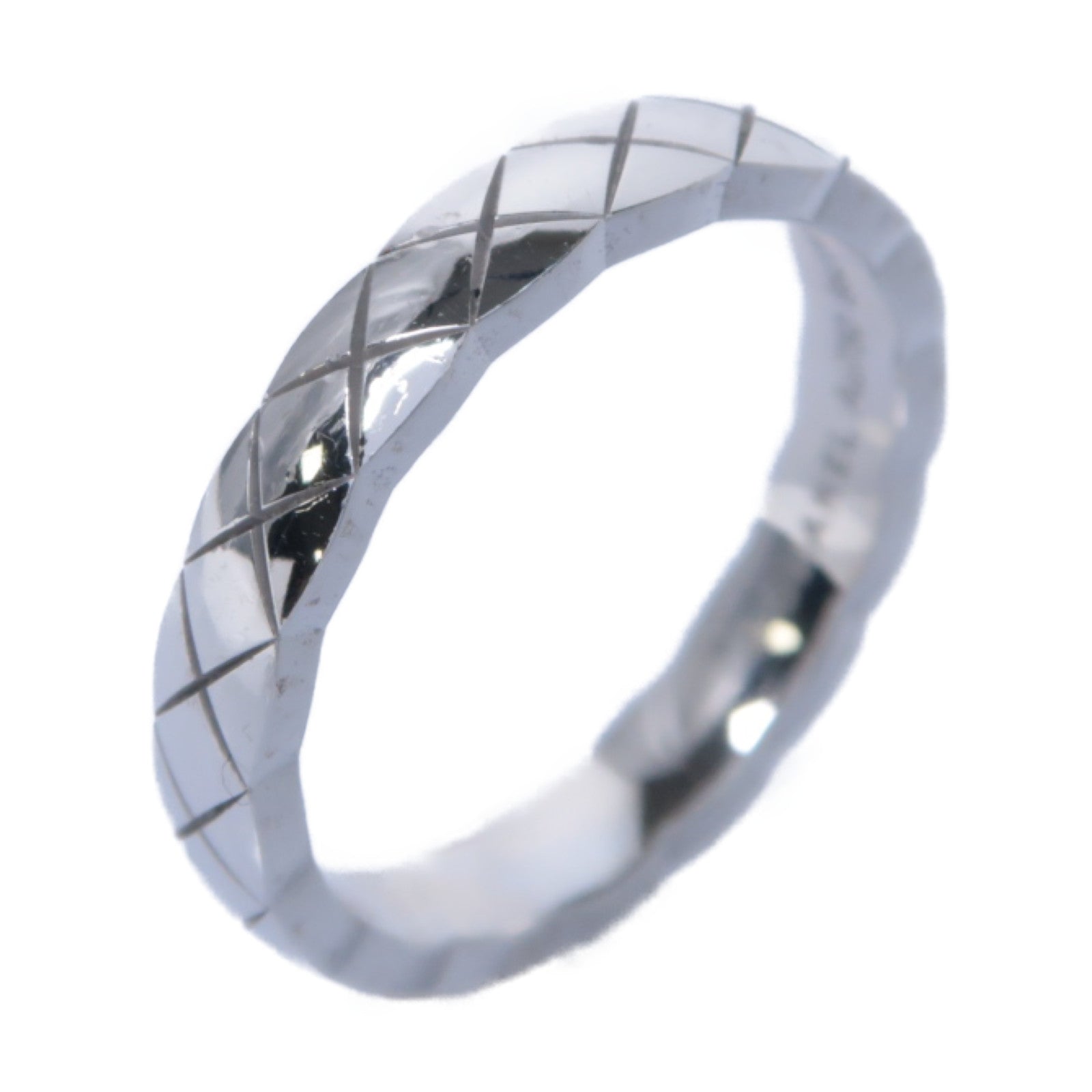 CHANEL 18K白金Mini Coco Crush Ring戒指US#5.25