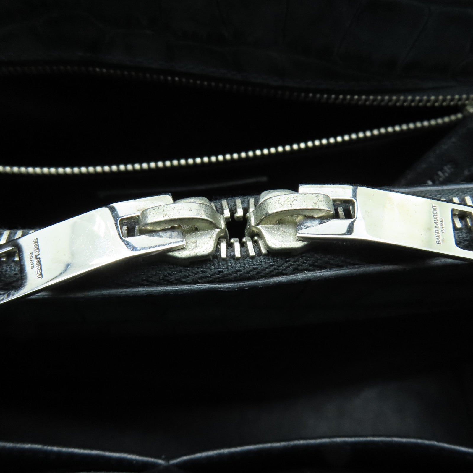 SAINT LAURENT 牛皮皮革2way Shoulder Bag銀扣手挽肩背兩用袋綠色