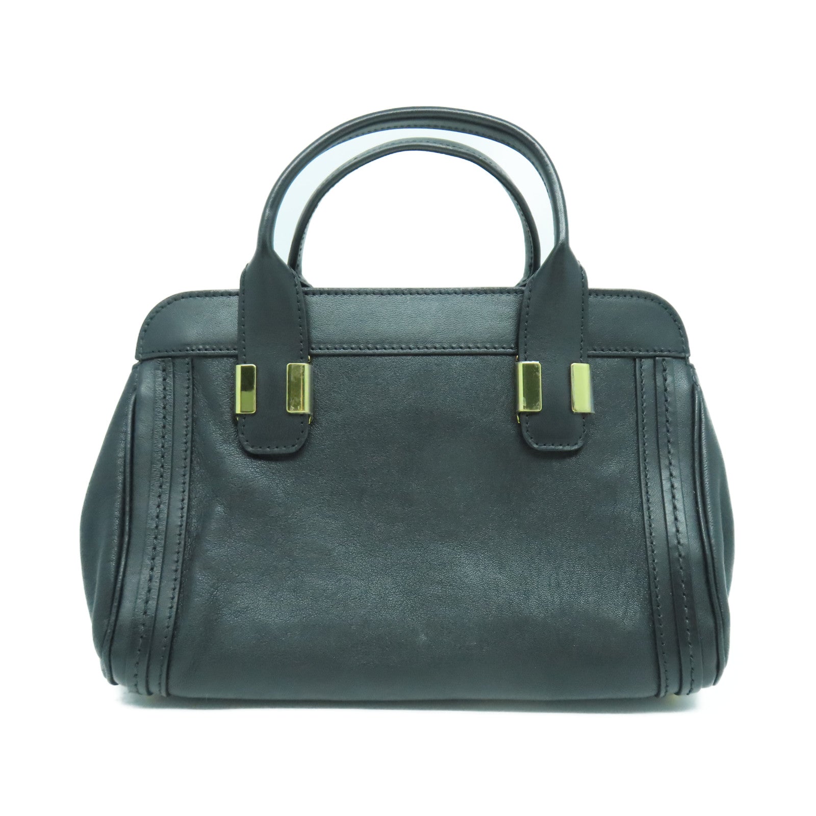 Chloe 牛皮皮革2 Way Shoulder金扣手挽肩背兩用袋黑色