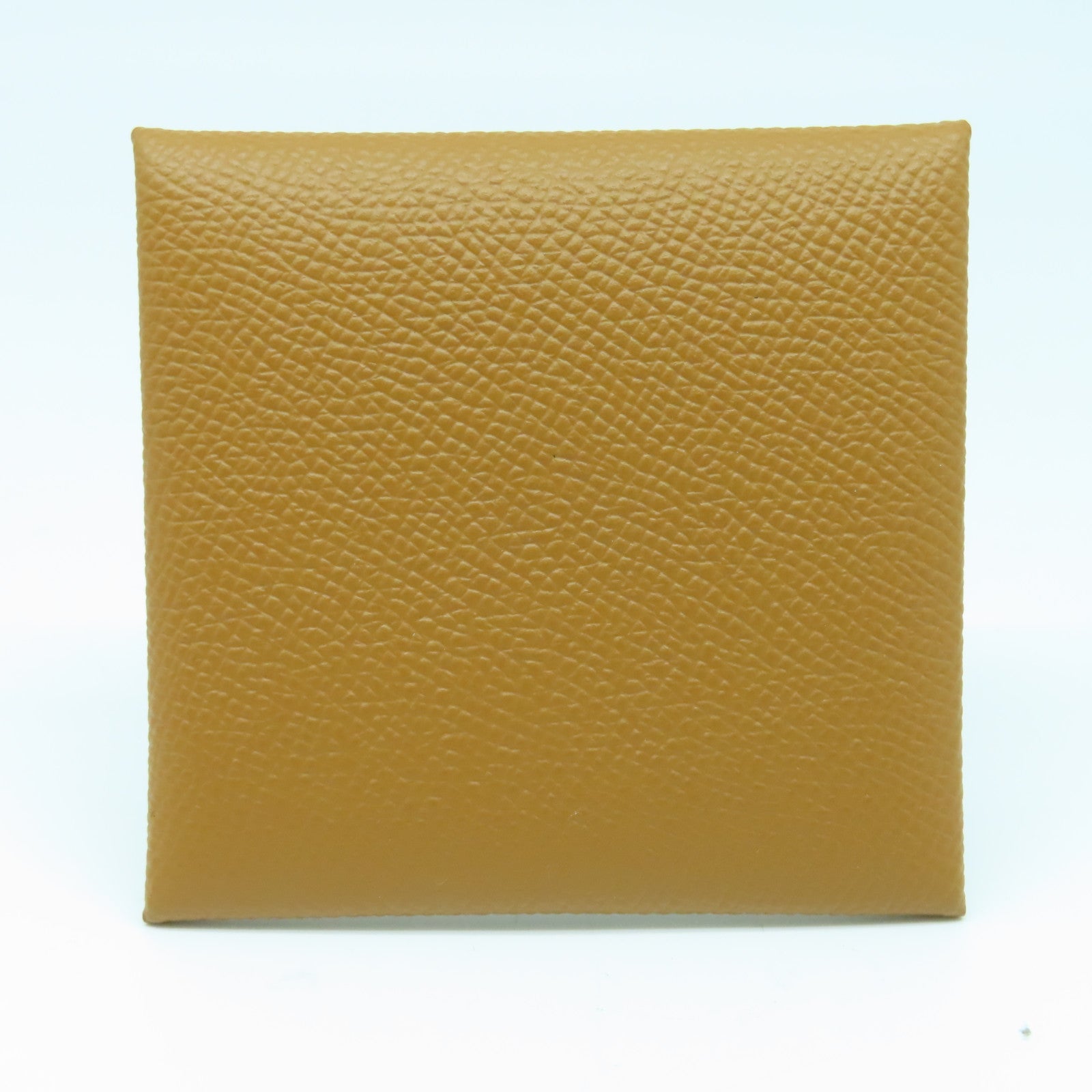 HERMES Epsom皮革Bastia銀扣零錢包經典駝色