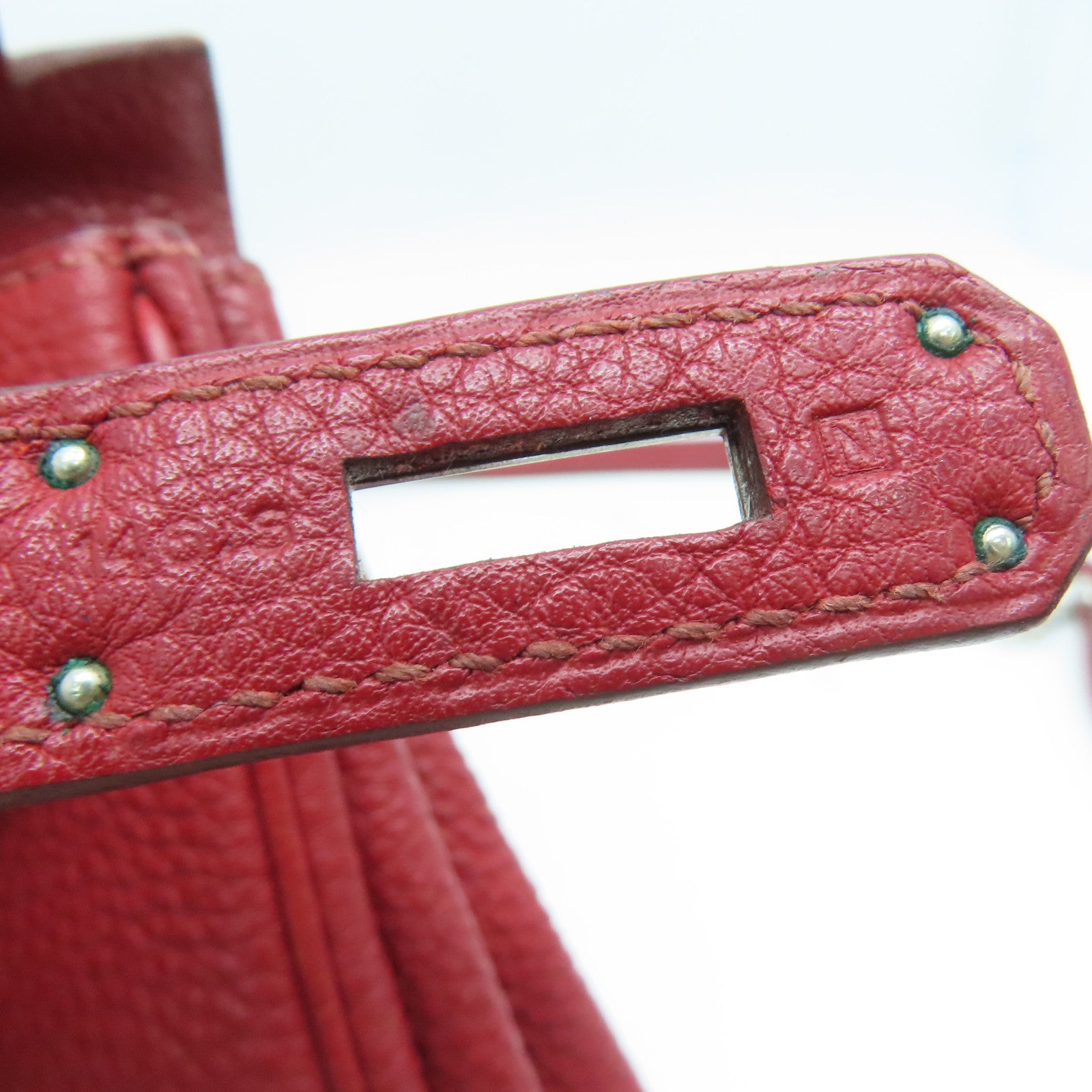 HERMES Togo皮革Kelly 28銀扣手挽肩背兩用袋暗紅色