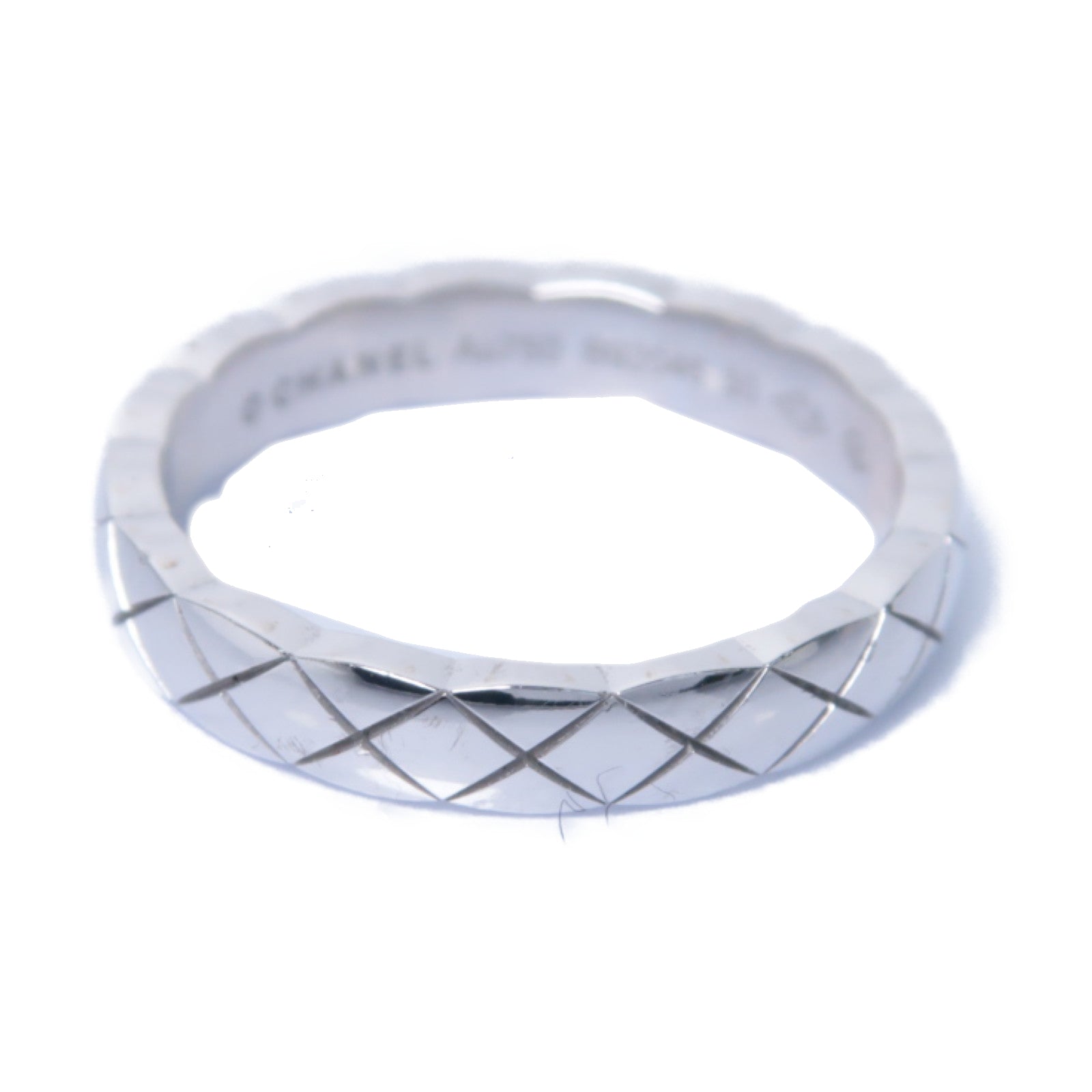 CHANEL 18K白金Mini Coco Crush Ring戒指US#5.25