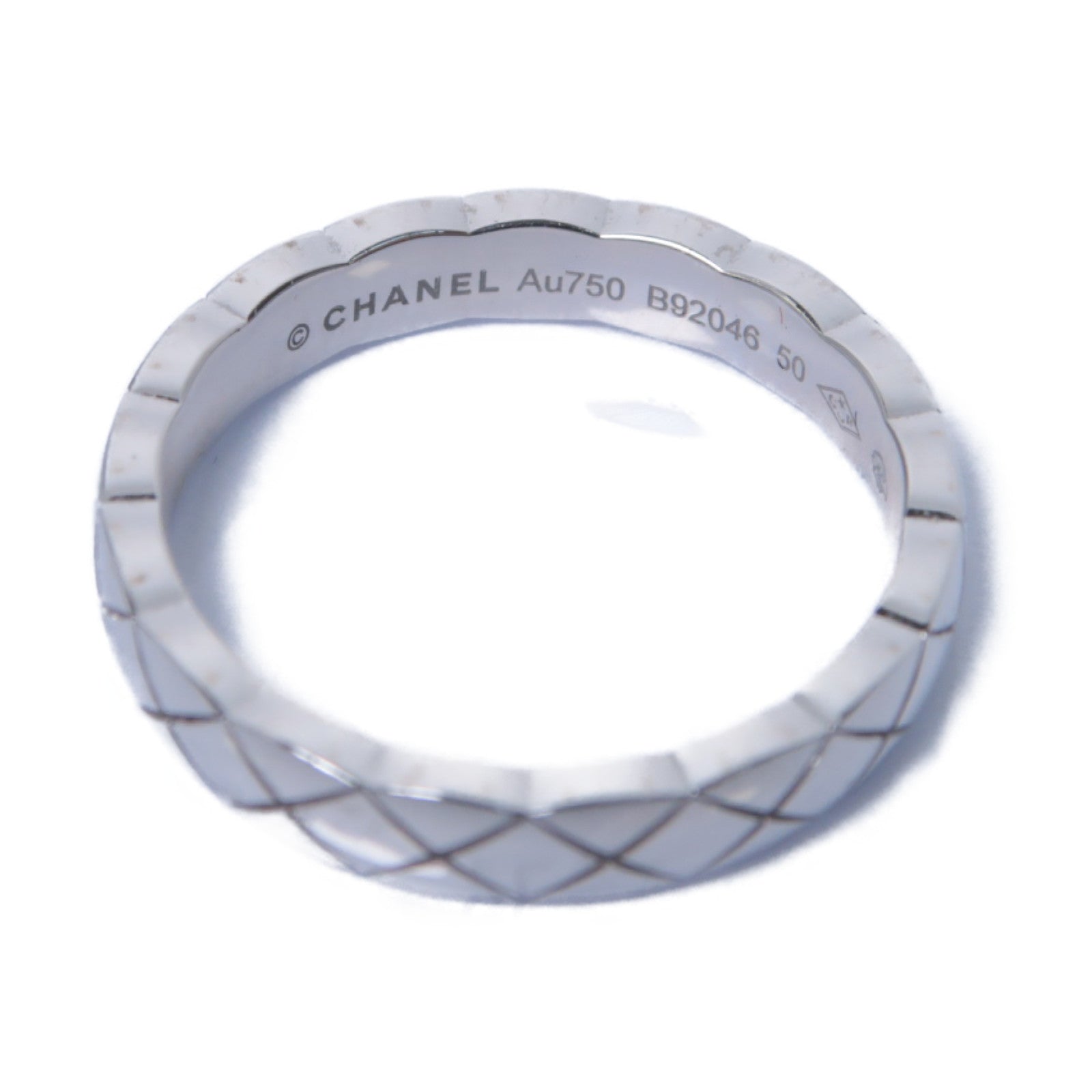 CHANEL 18K白金Mini Coco Crush Ring戒指US#5.25