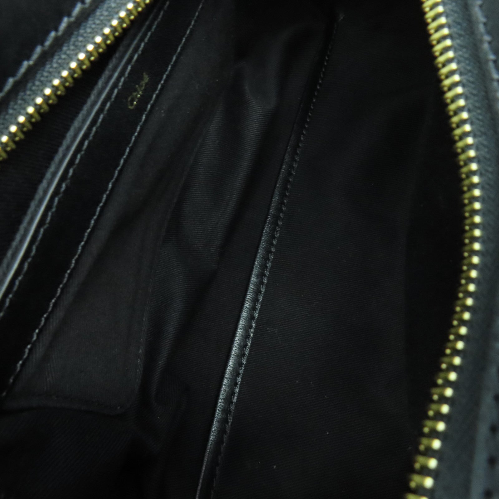 Chloe 牛皮皮革2 Way Shoulder金扣手挽肩背兩用袋黑色