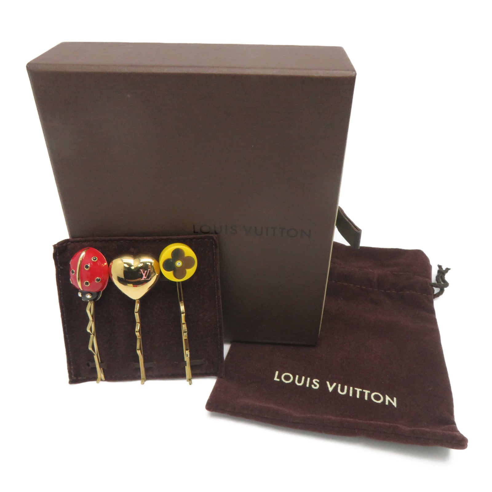 LOUIS VUITTON 金屬Hair Clip髮夾紅色/黃色/金色