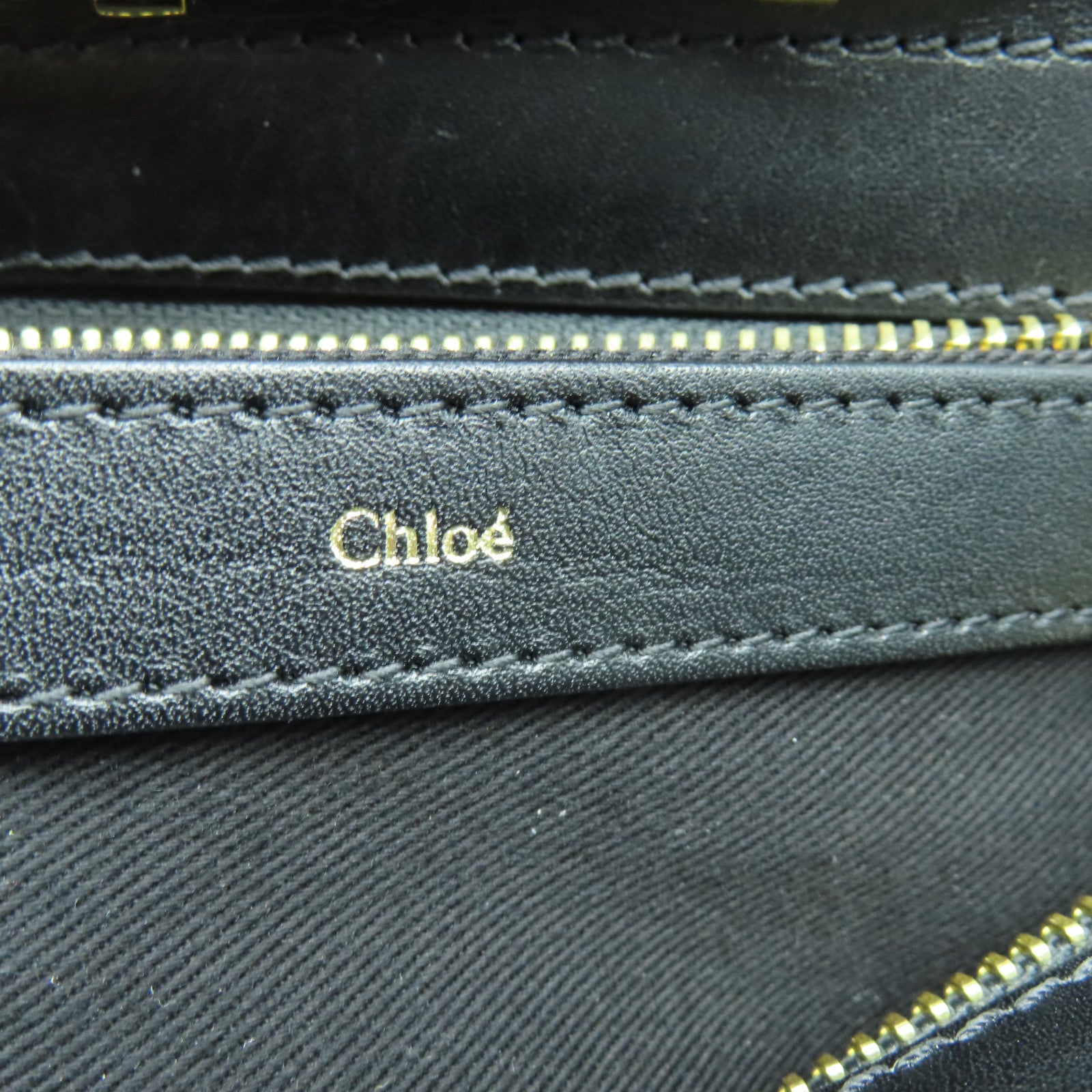 Chloe 牛皮皮革2 Way Shoulder金扣手挽肩背兩用袋黑色