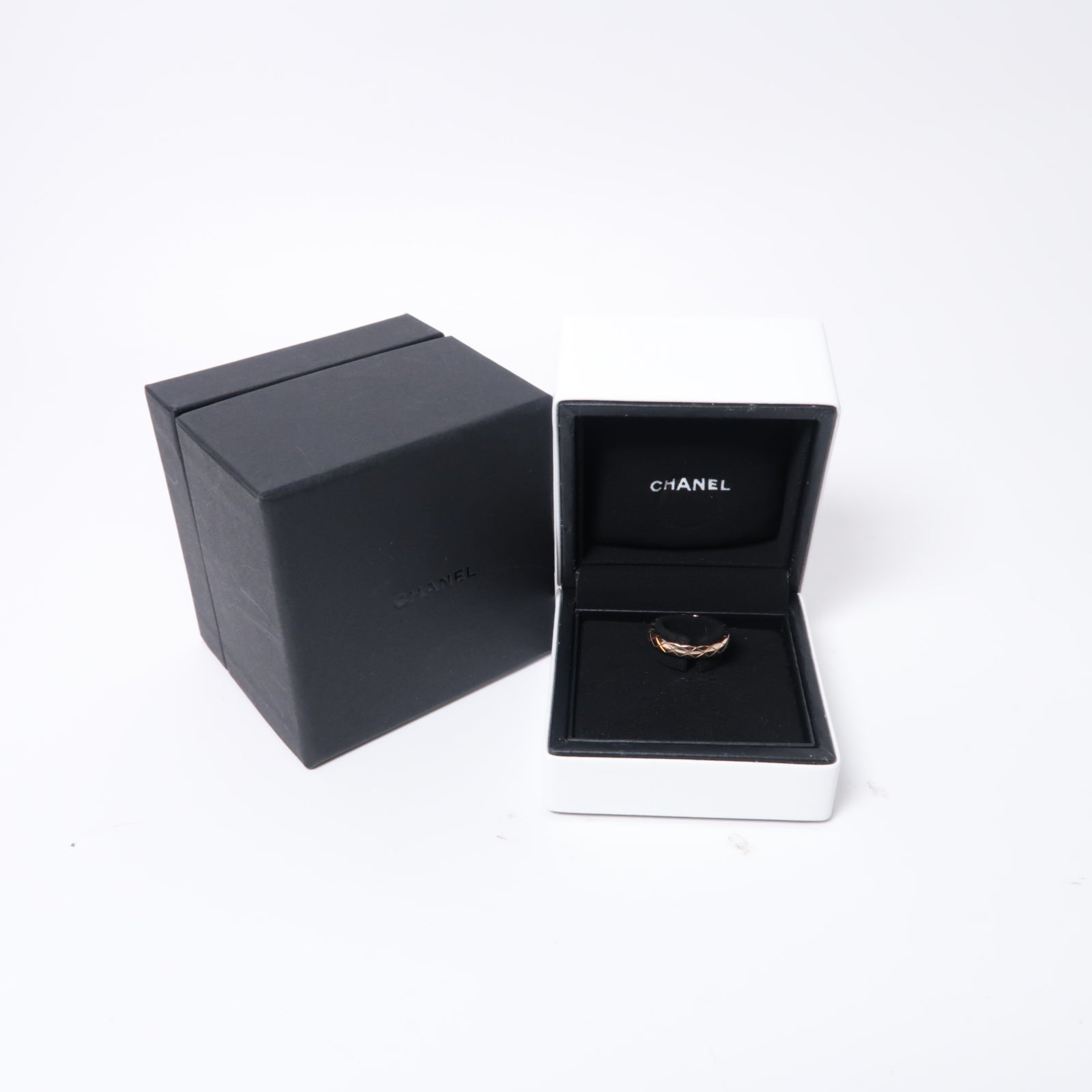 CHANEL 18K玫瑰金Mini Coco Crush Ring戒指US#5.25