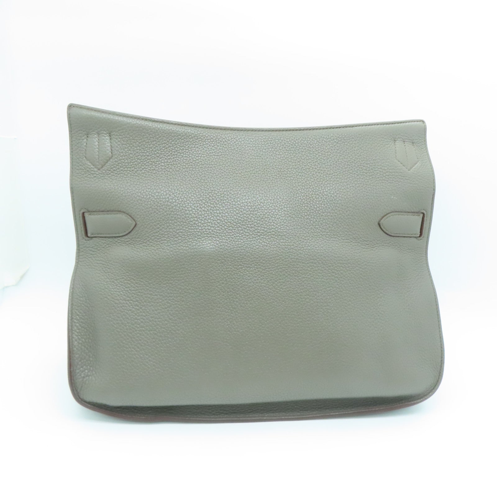 HERMES Clemence皮革Jypsiese 34银扣肩背袋Etain/灰色