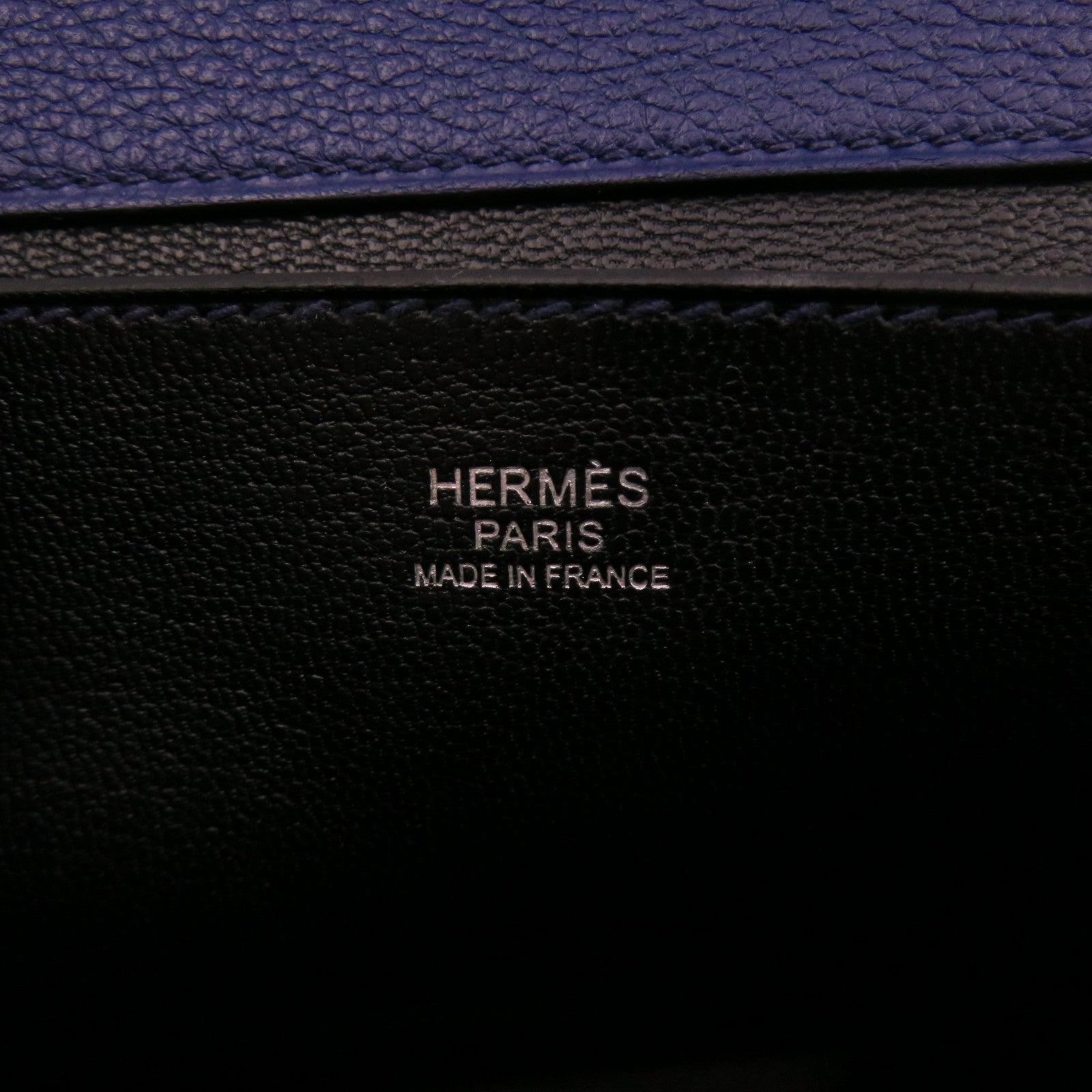 HERMES 【激減優惠】Novillo皮革Opli Chaine 24銀扣鏈帶肩背袋藍色/Blue Encre