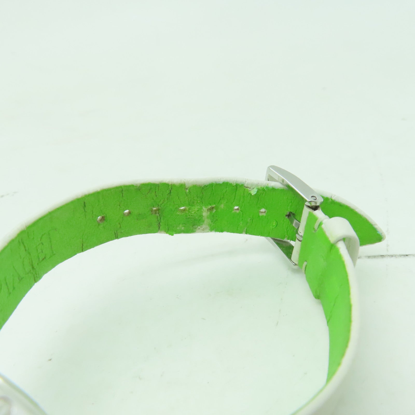 PIAGET Possession皮革帶/18K白金手錶石英機芯銀色