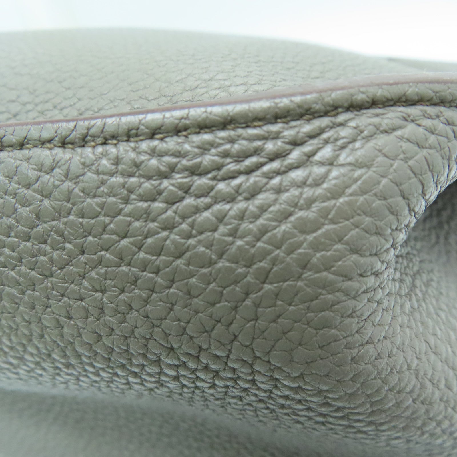 HERMES Clemence皮革Jypsiese 34银扣肩背袋Etain/灰色