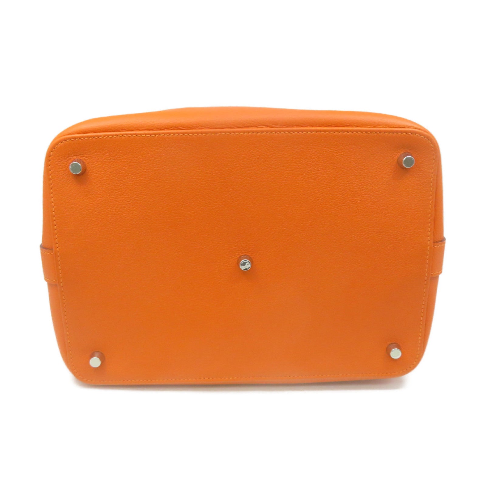 HERMES Evercolour皮革Toolbox 26 2way Shoulder Bag银扣手挽肩背两用袋Orange橙色
