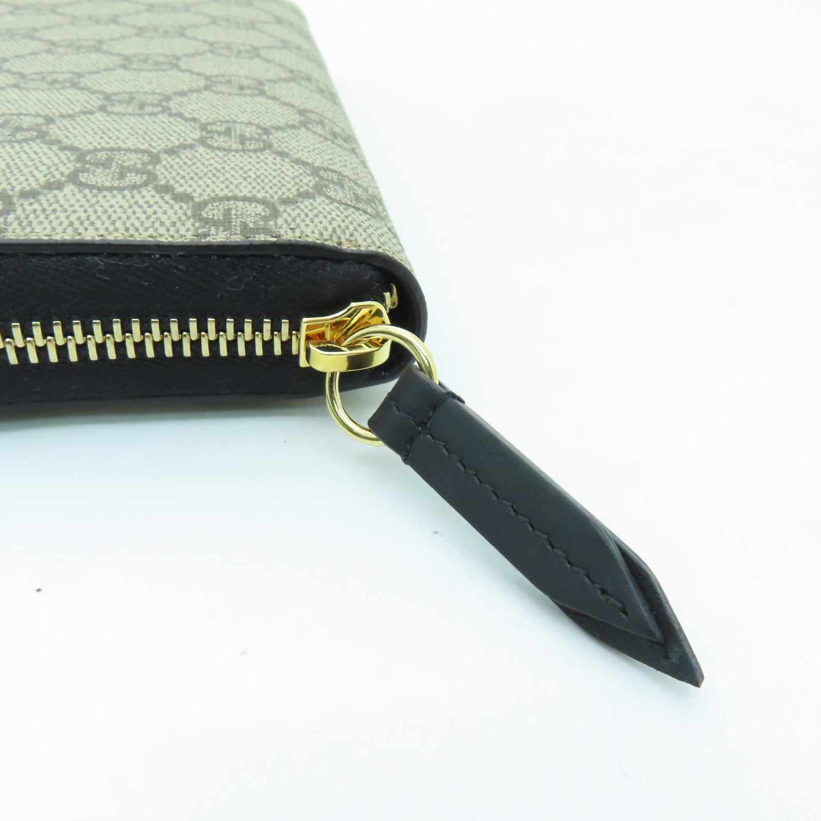 GUCCI Coated Canvas Zipper Long Wallet Gold Buckle Long Wallet Brown