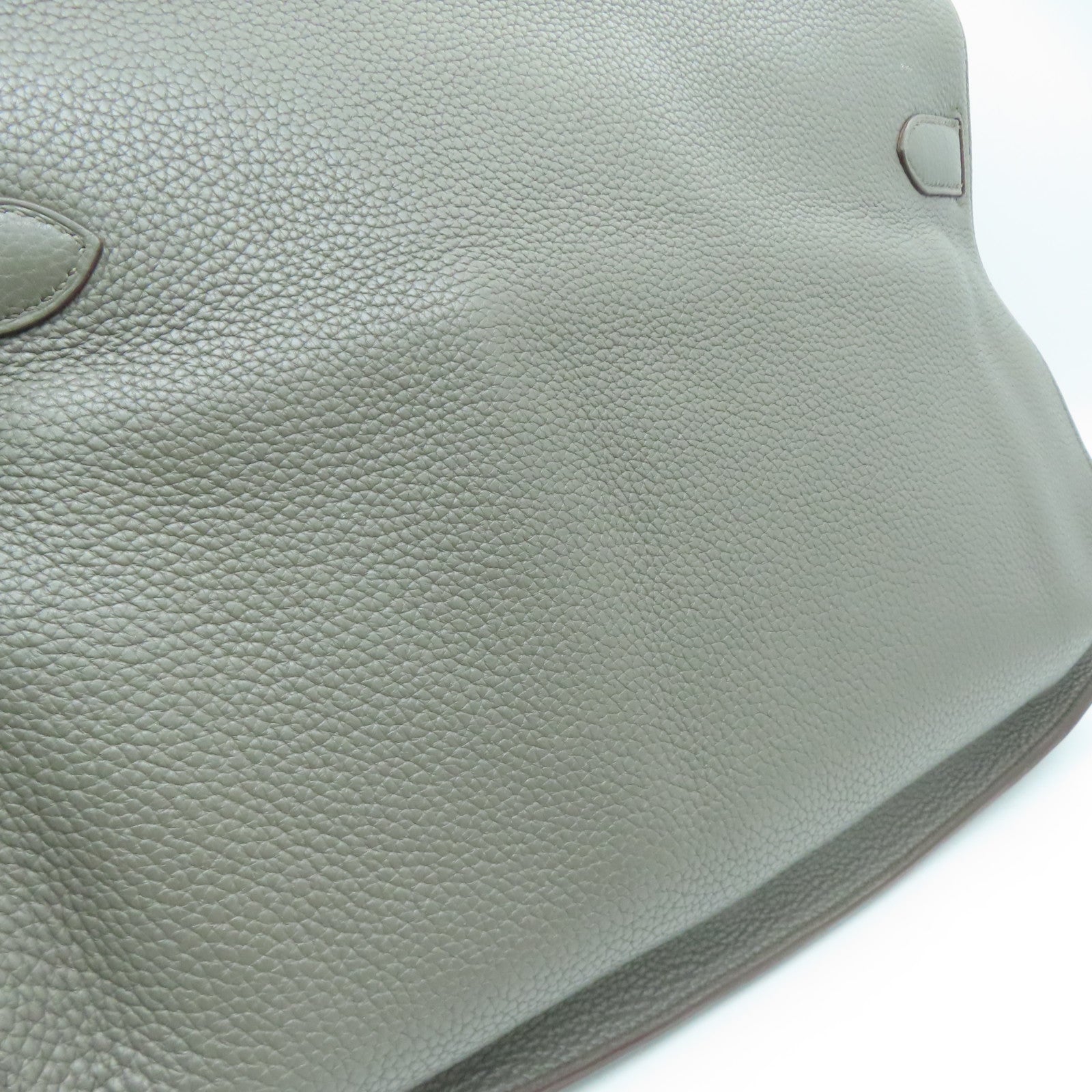 HERMES Clemence皮革Jypsiese 34银扣肩背袋Etain/灰色