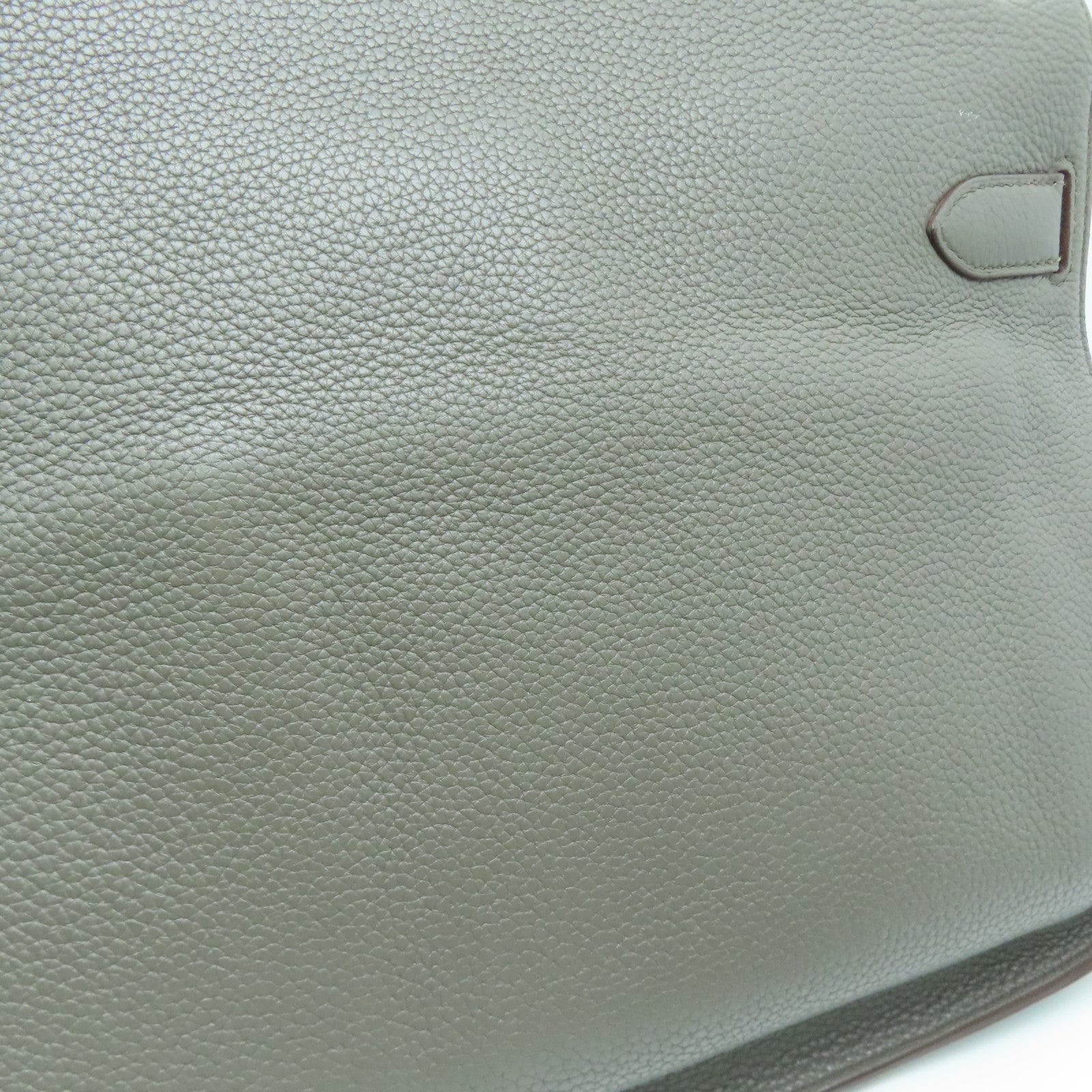 HERMES Clemence皮革Jypsiese 34银扣肩背袋Etain/灰色