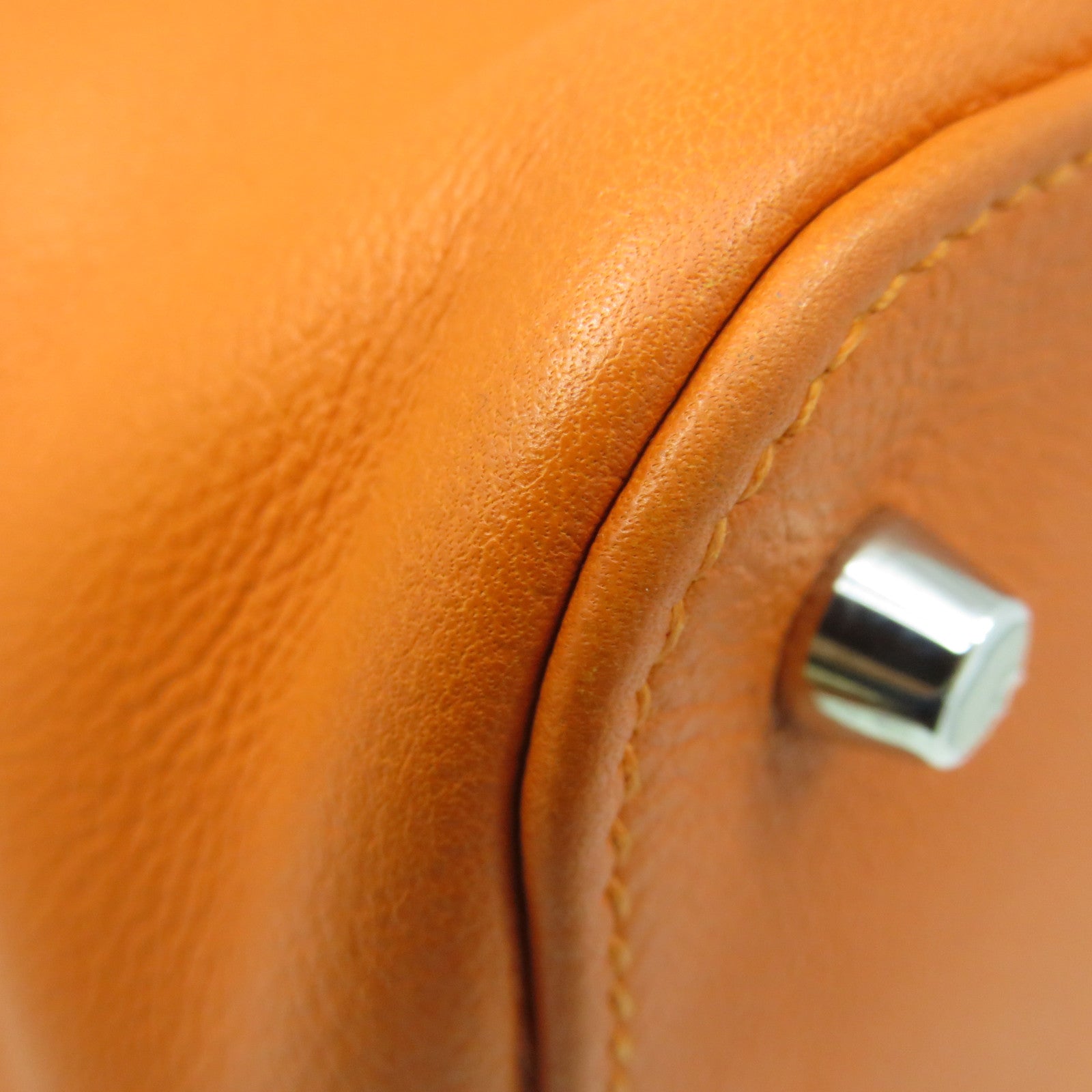 HERMES Evercolour皮革Toolbox 26 2way Shoulder Bag银扣手挽肩背两用袋Orange橙色