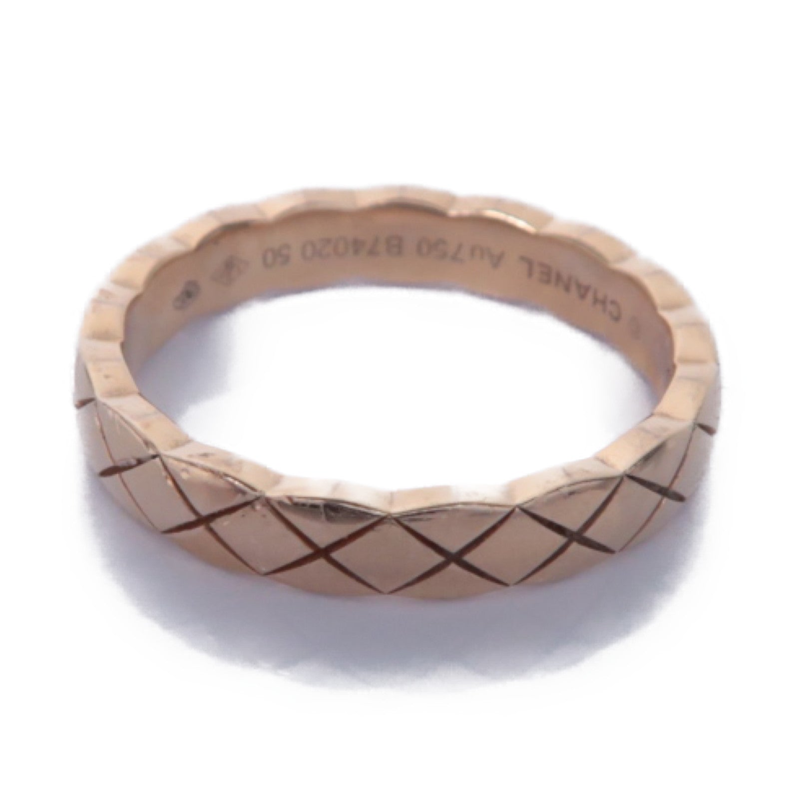 CHANEL 18K玫瑰金Mini Coco Crush Ring戒指US#5.25