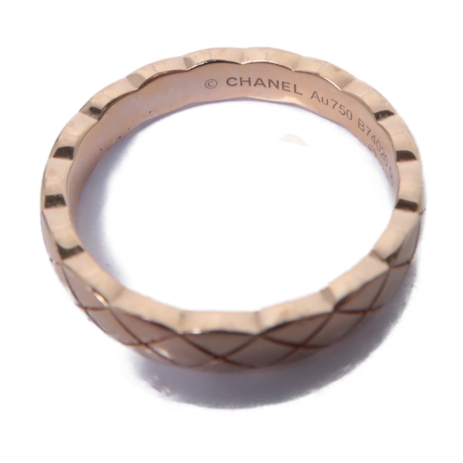 CHANEL 18K玫瑰金Mini Coco Crush Ring戒指US#5.25