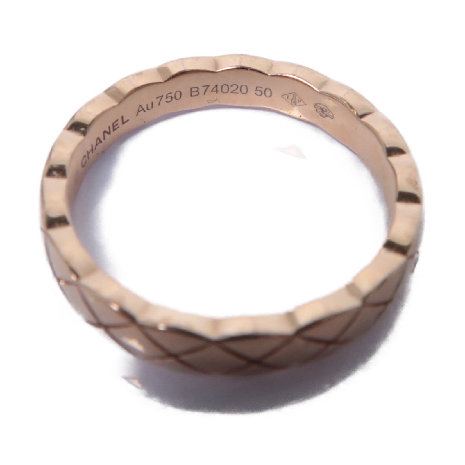CHANEL 18K玫瑰金Mini Coco Crush Ring戒指US#5.25
