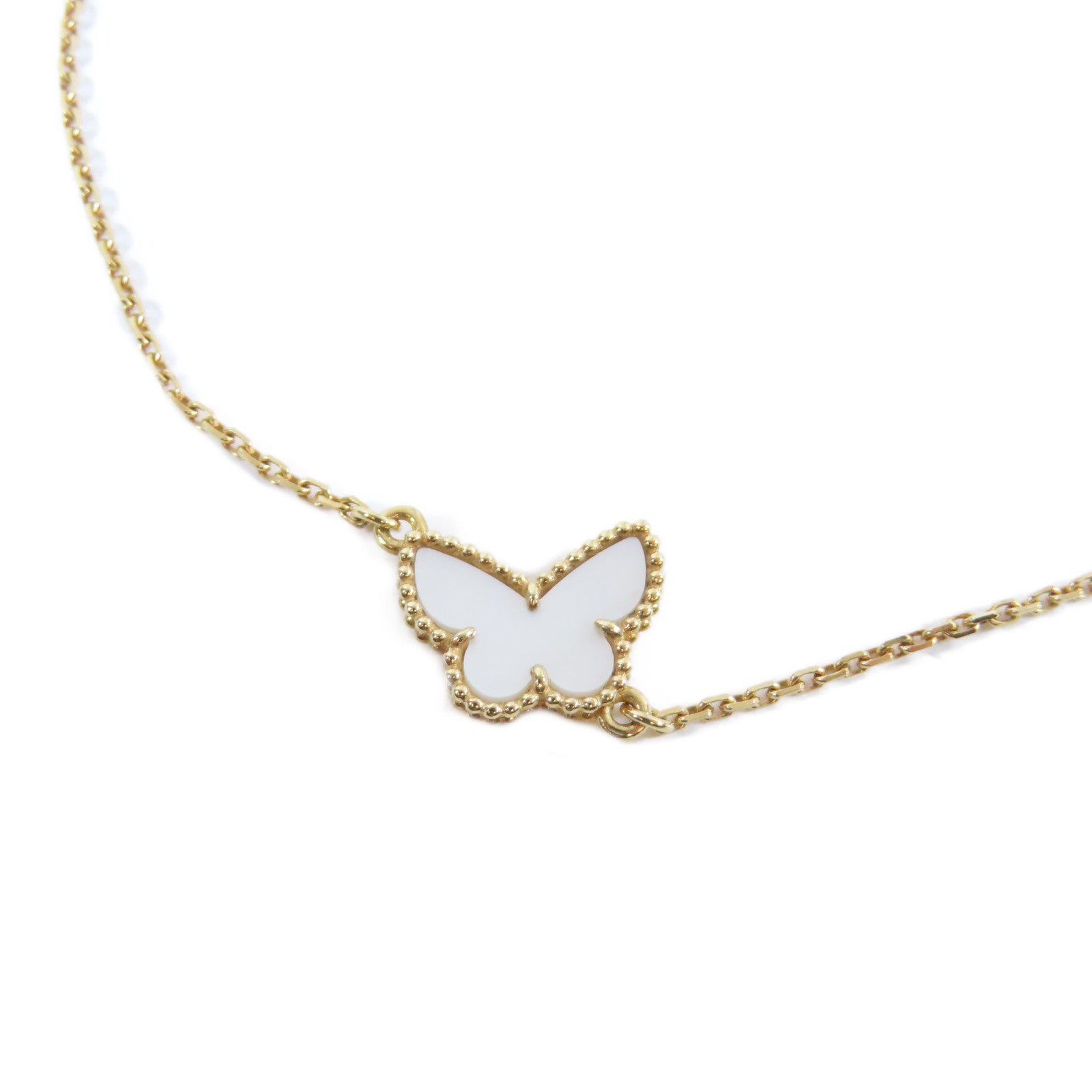 Van Cleef & Arpels 18K黃金Butterfly Bracelet手鏈金色/白色