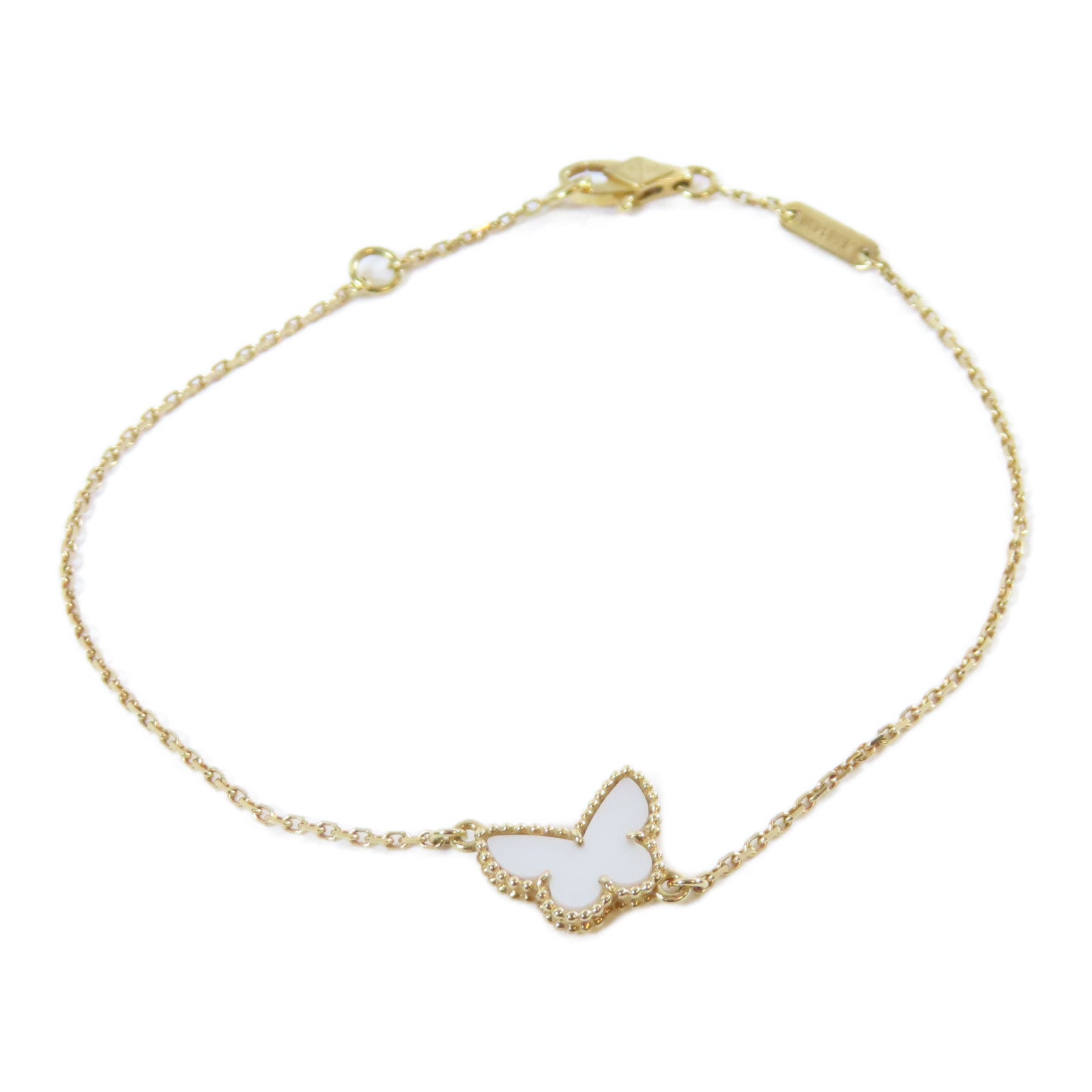 Van Cleef & Arpels 18K黃金Butterfly Bracelet手鏈金色/白色